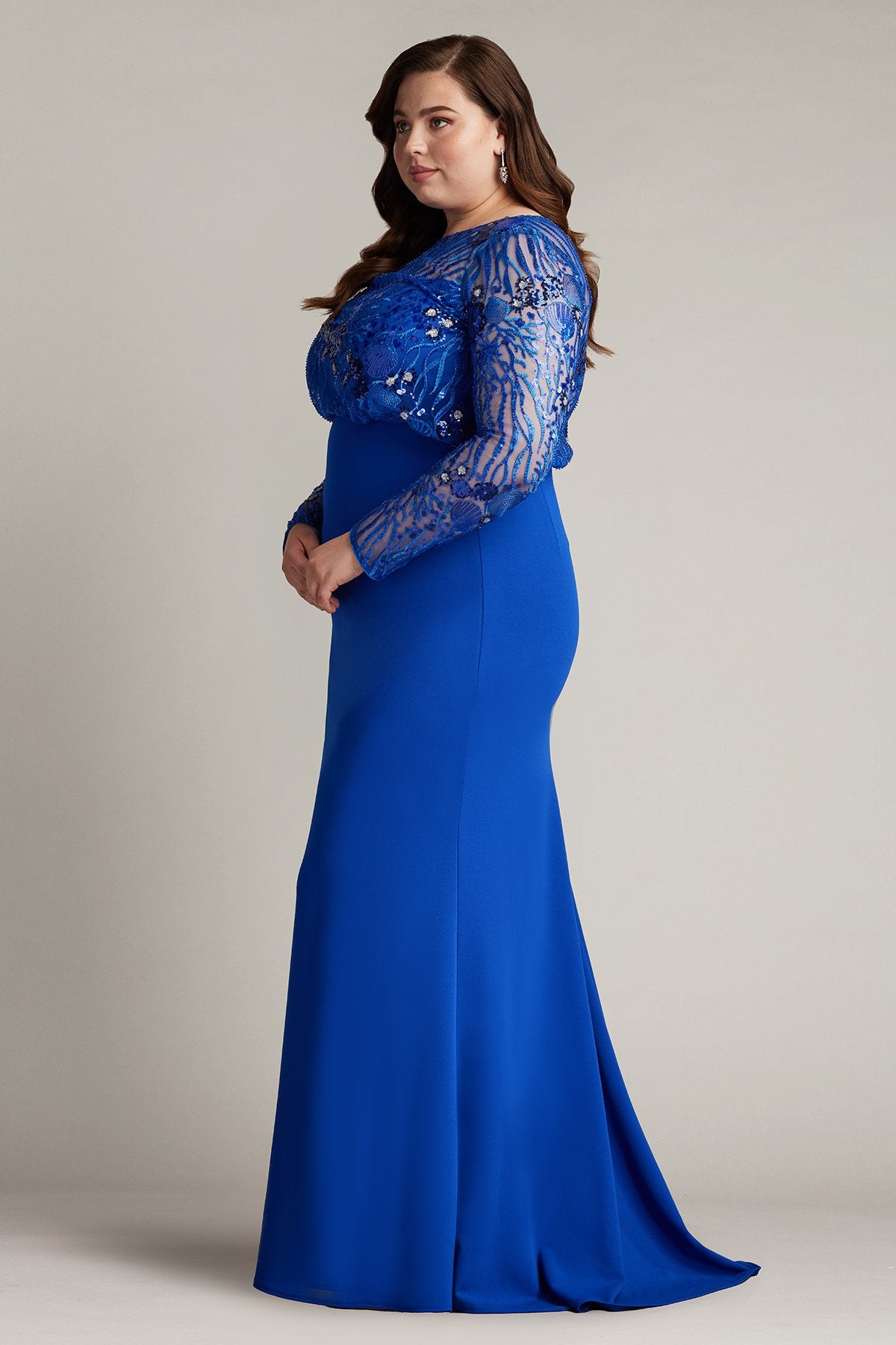 Garnet Sequin Embroidered Blouson Gown - PLUS SIZE