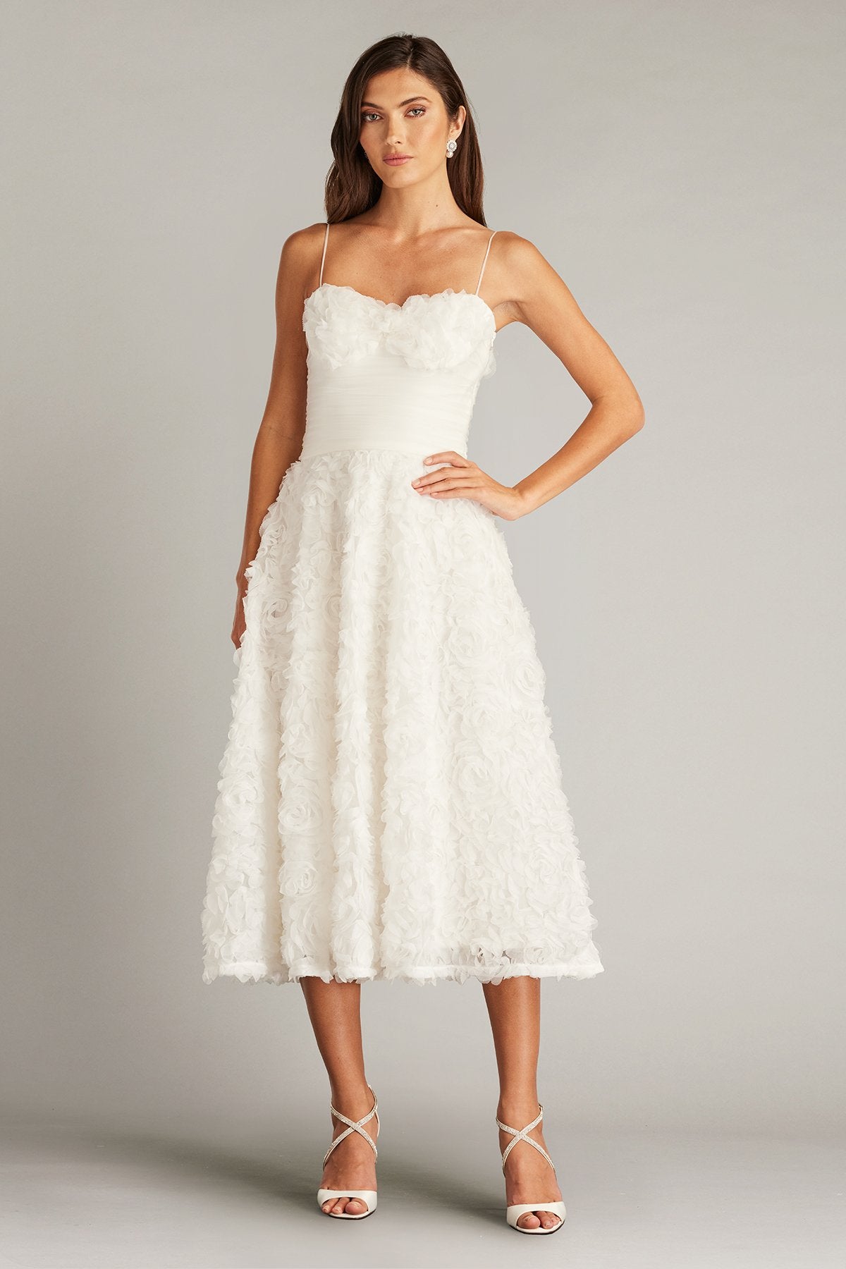 Greer Rosette Appliqué Midi Dress
