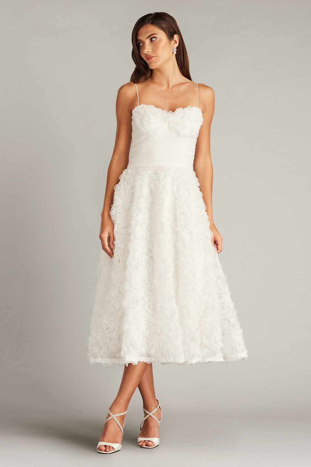 Greer Rosette Appliqué Midi Dress