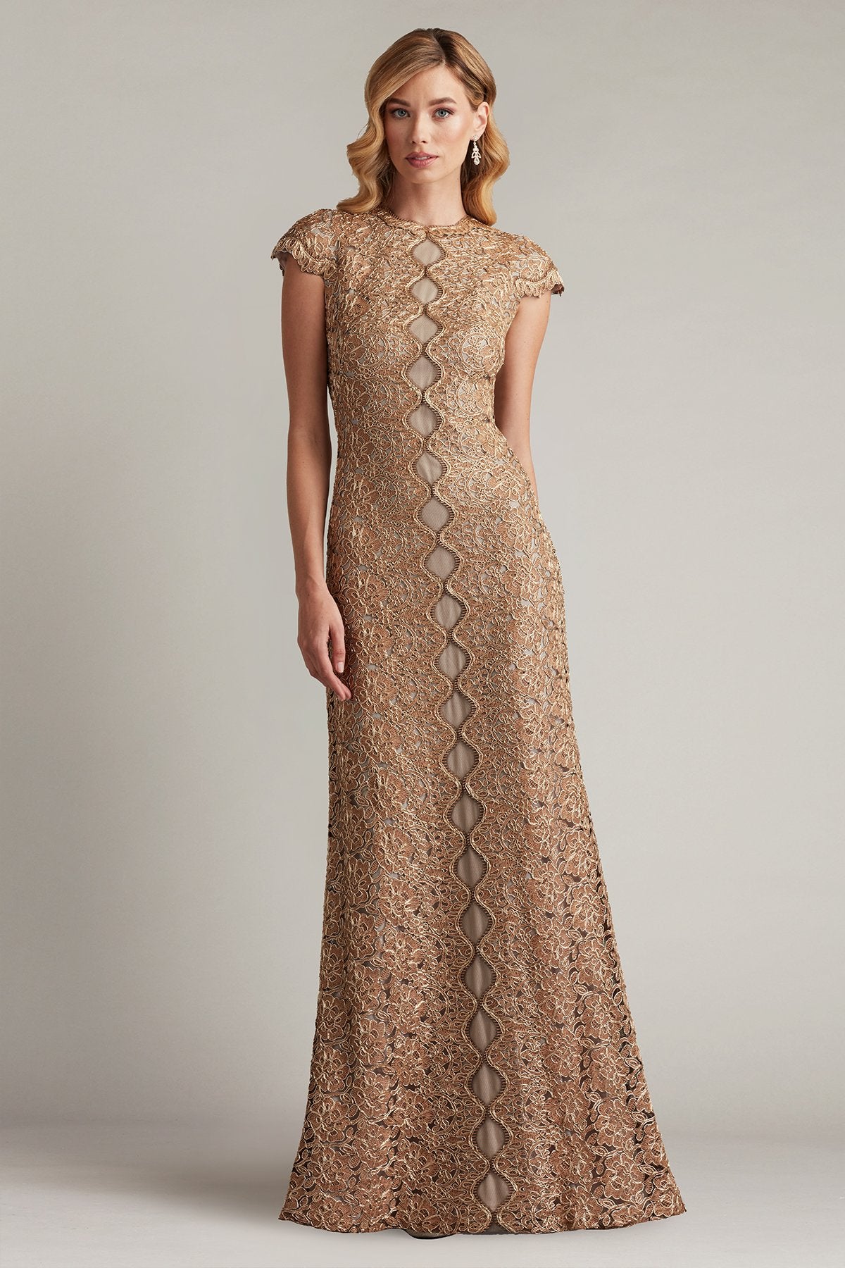 Etters Scalloped Illusion Gown