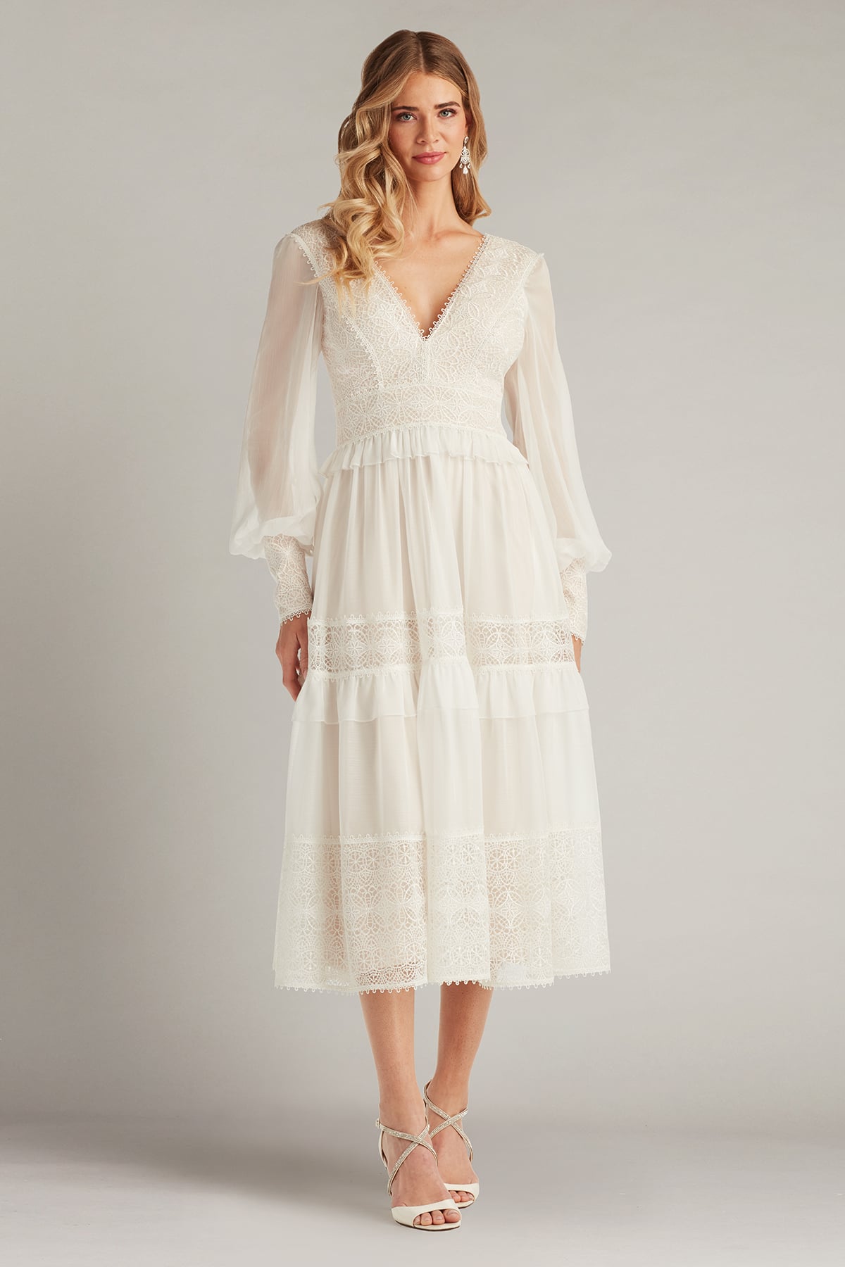 Loic Lace Panel Midi Dress