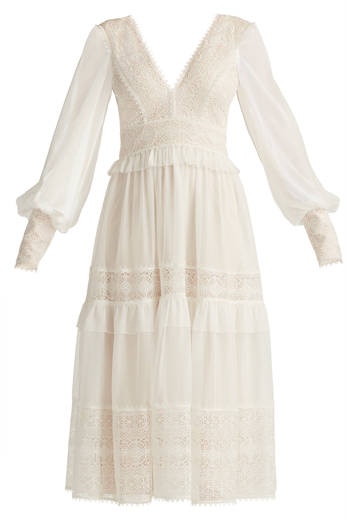 Loic Lace Panel Midi Dress