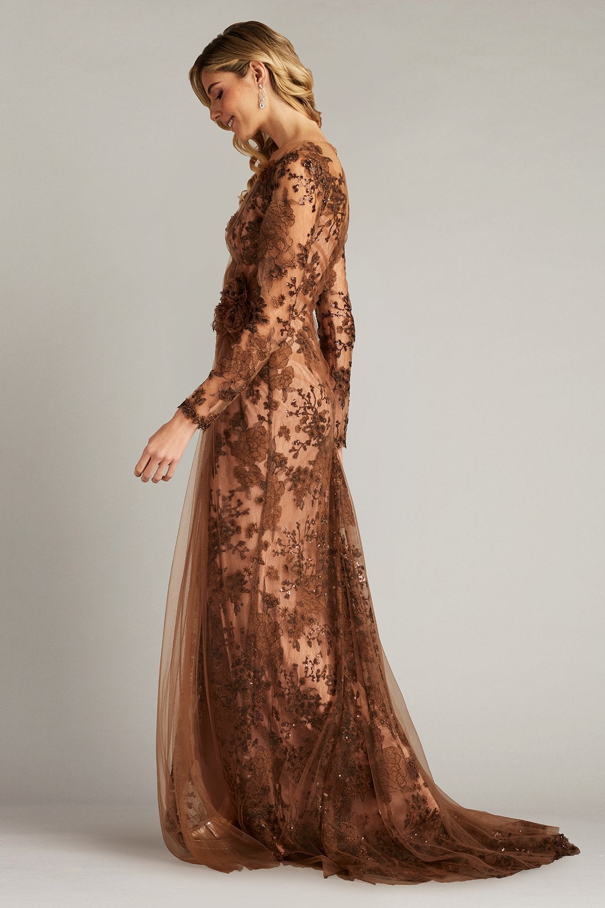 Jasi Embroidered Illusion Gown – Tadashi Shoji Official Online Boutique
