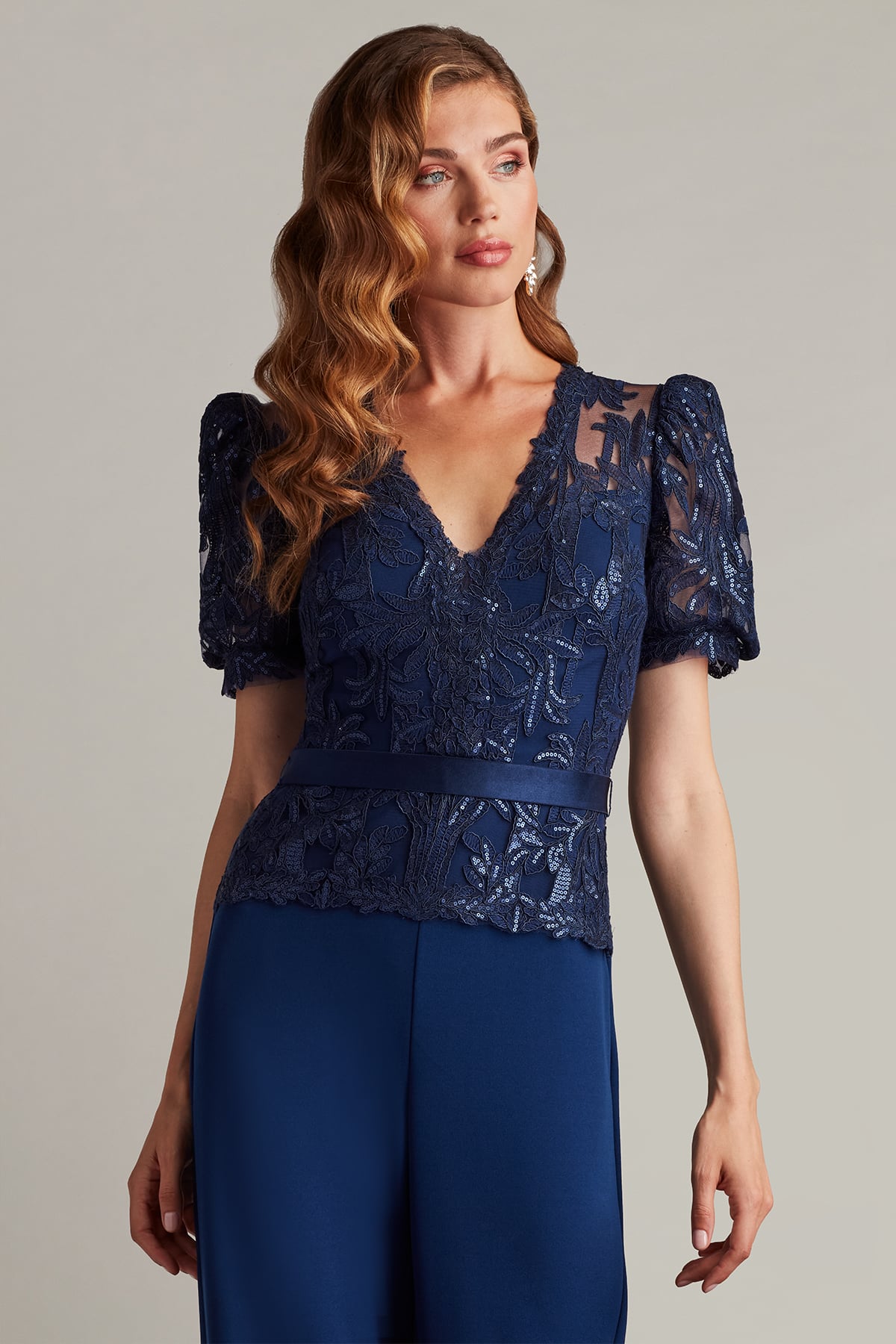 Ziya Embellished Puff Sleeve Jumpsuit