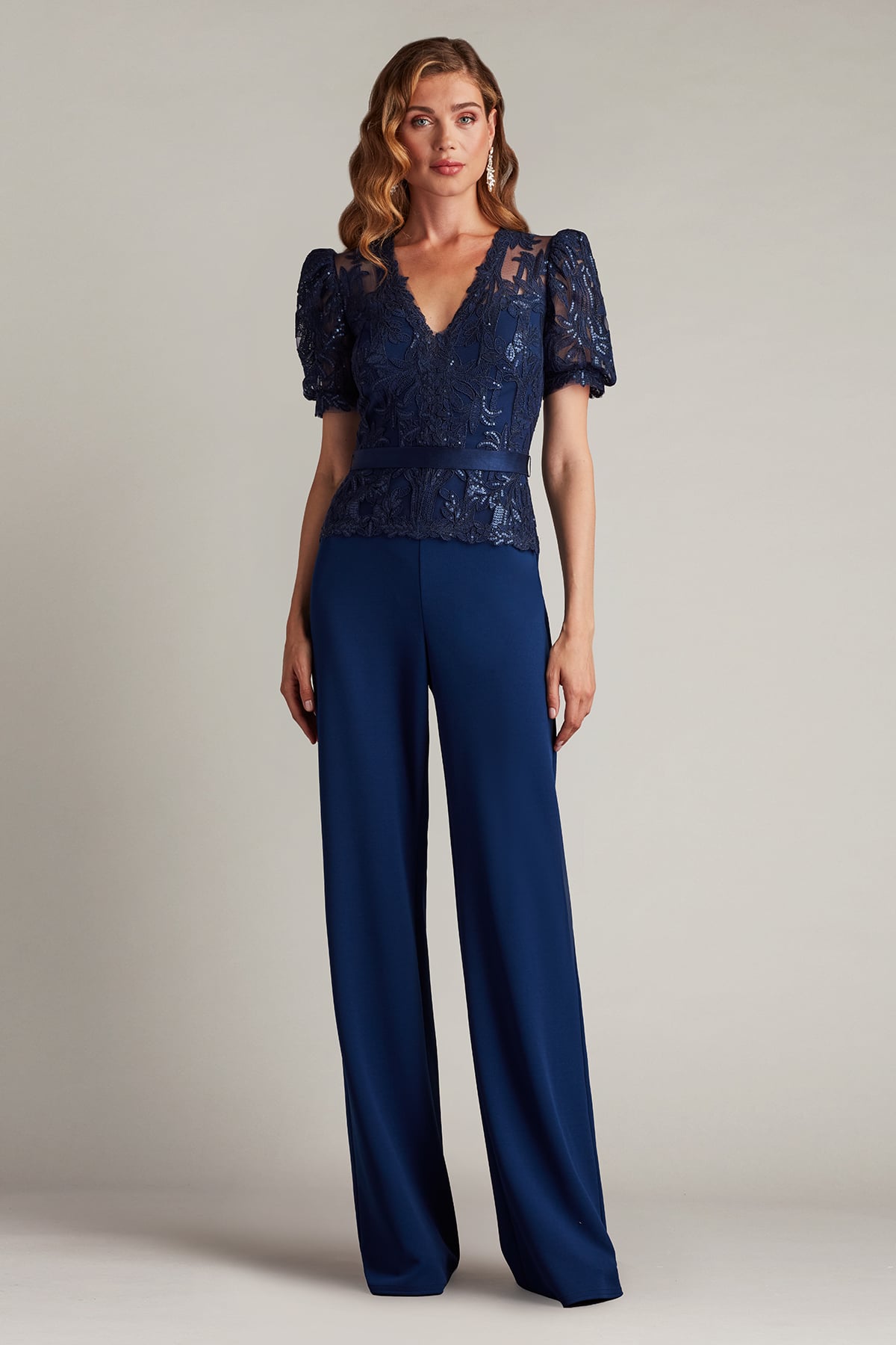 Ziya Embellished Puff Sleeve Jumpsuit