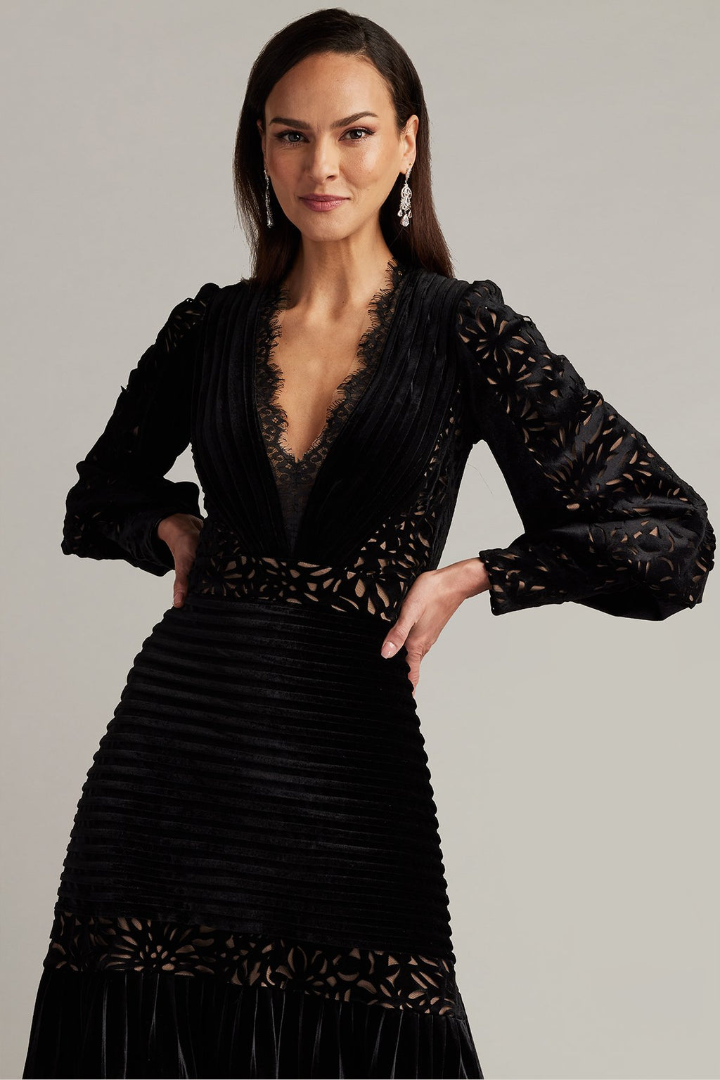 Sonata Pleated Velvet Midi Dress