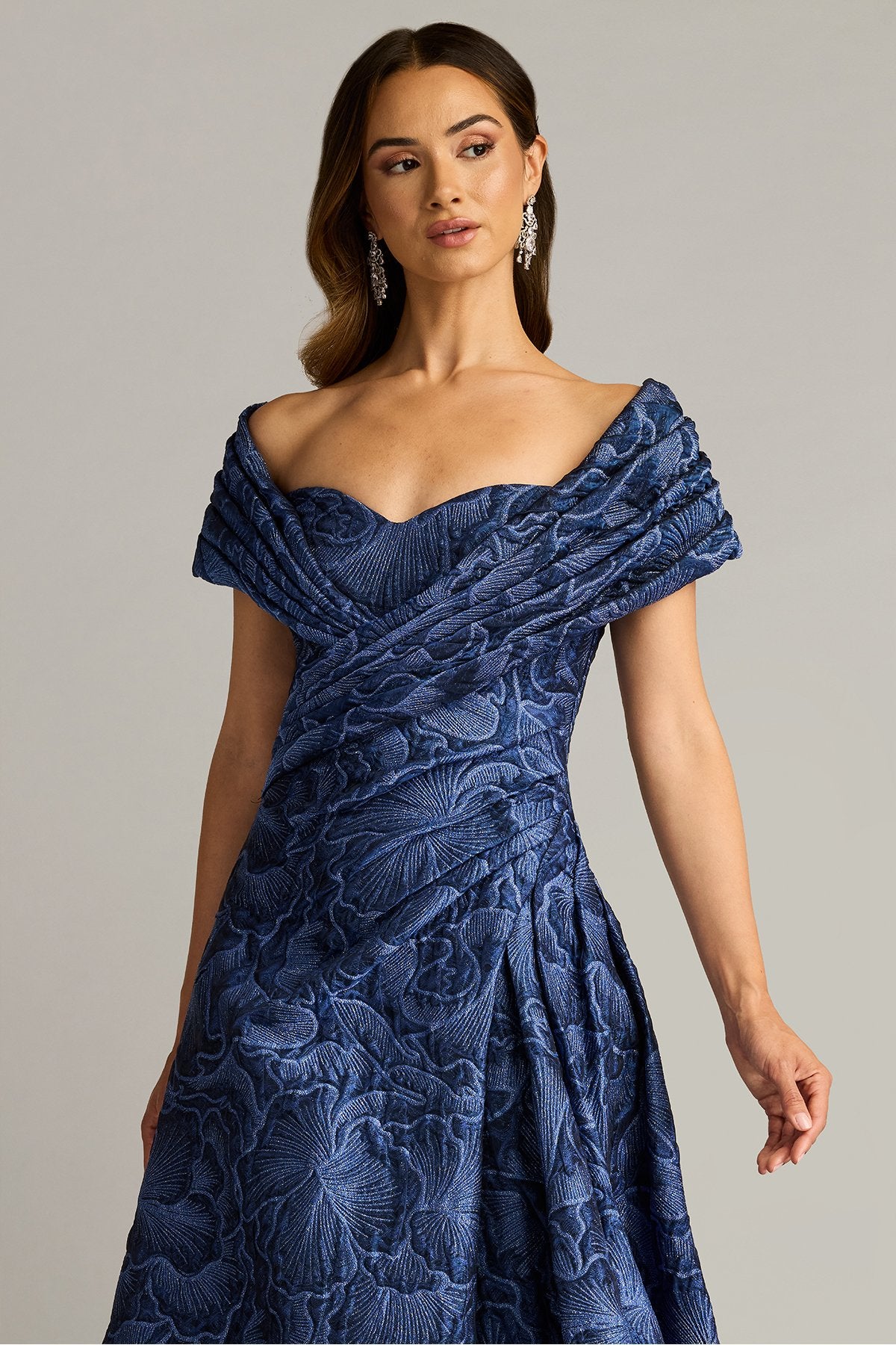 Durant Floral Jacquard Gown