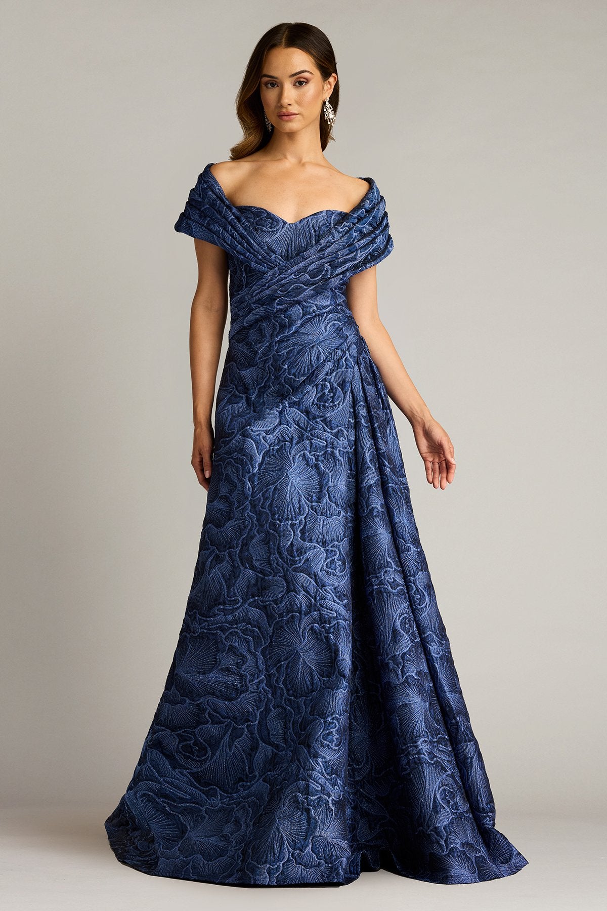 Durant Floral Jacquard Gown