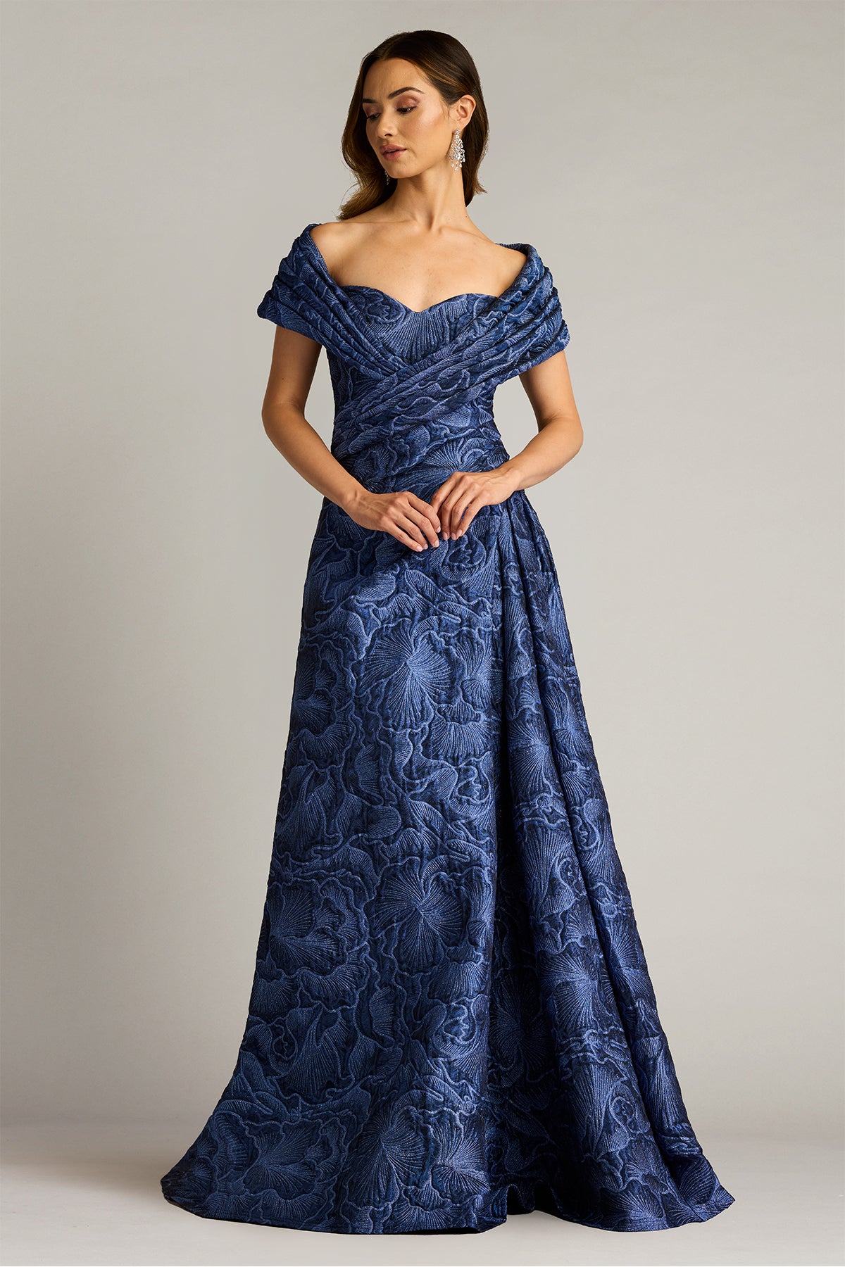 Durant Floral Jacquard Gown