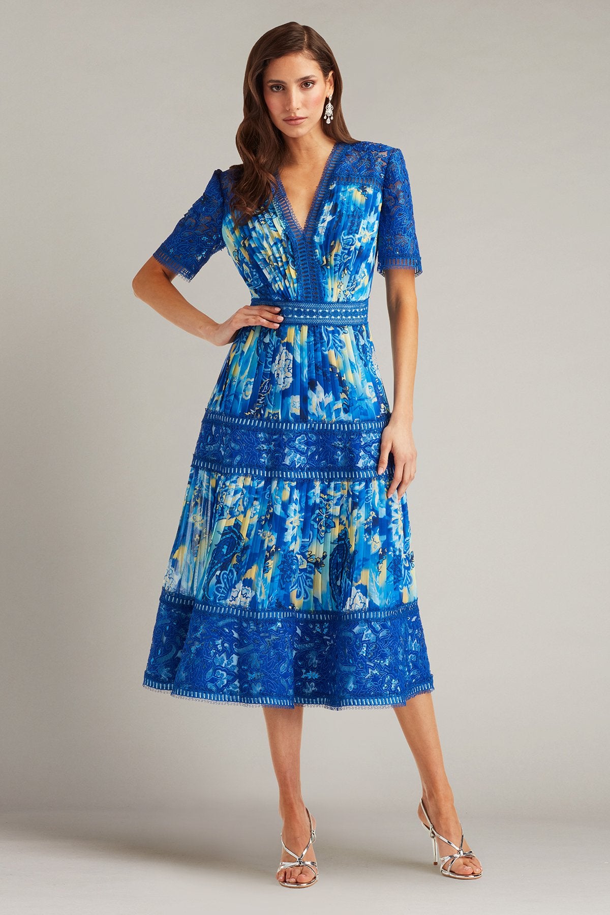 【美品※掲載4月末まで】 Floral Jacquard Shirt Dress Elu Floral Print Midi Dress – Tadashi Shoji Official Online Boutique