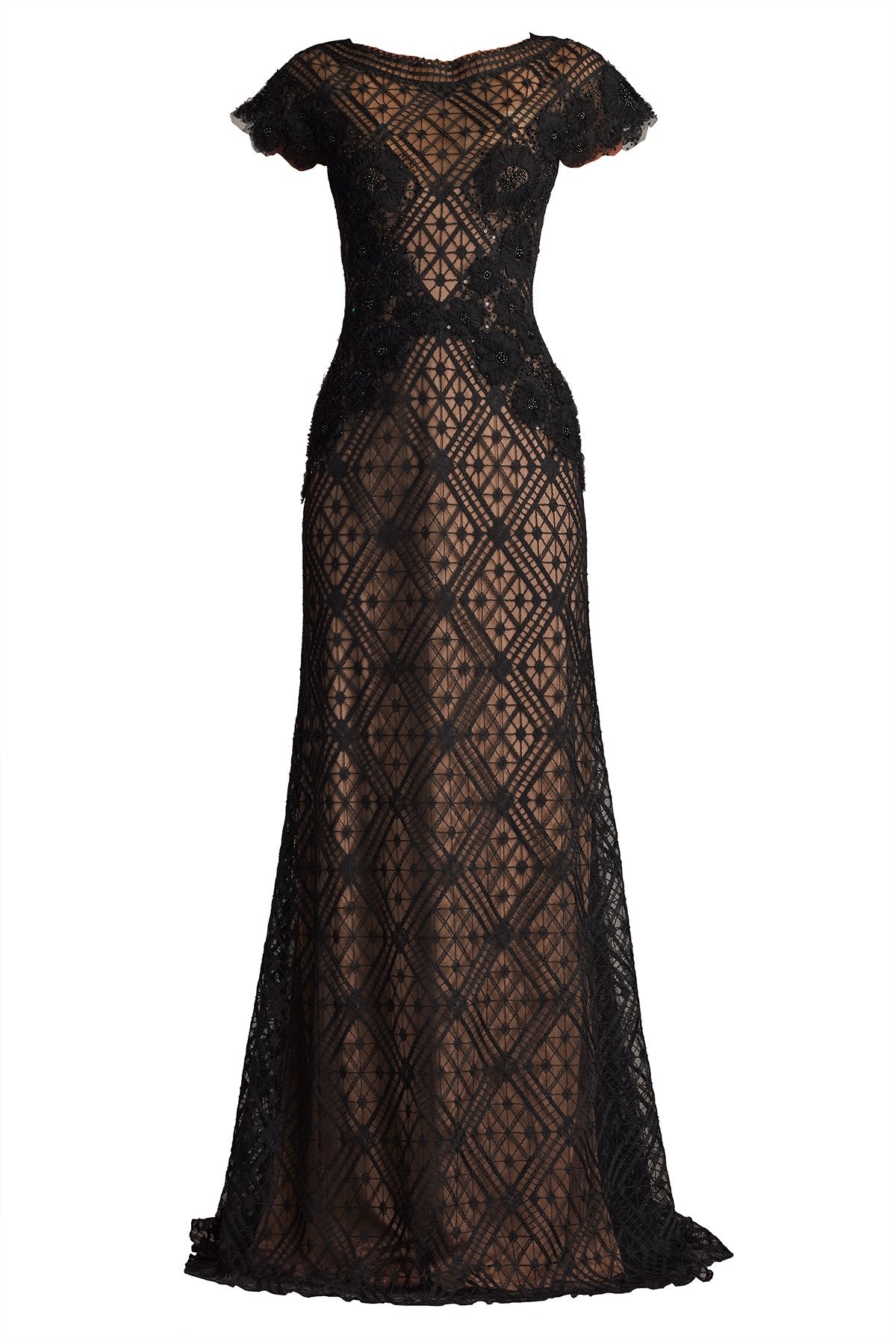 Jasi Embroidered Illusion Gown