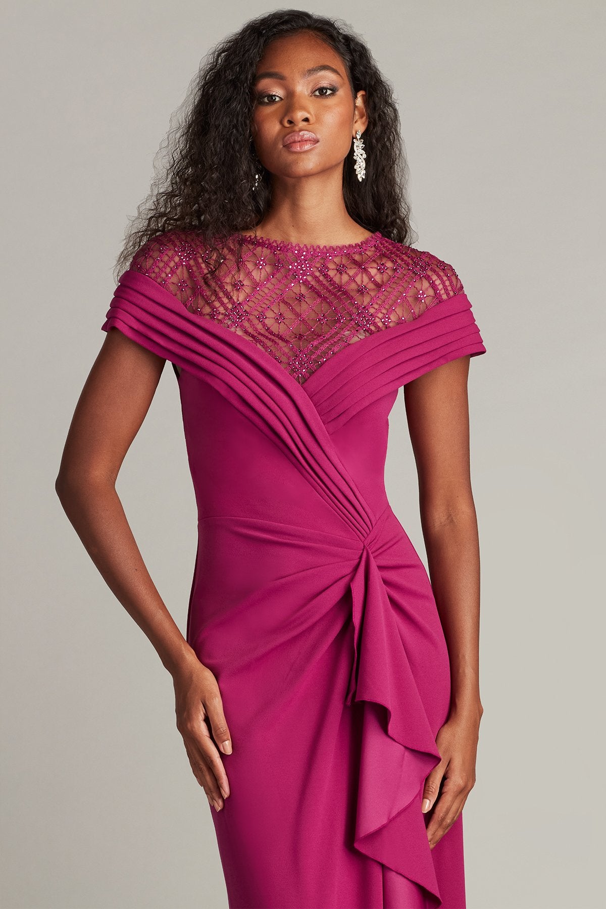 Yura Waterfall Flounce Gown