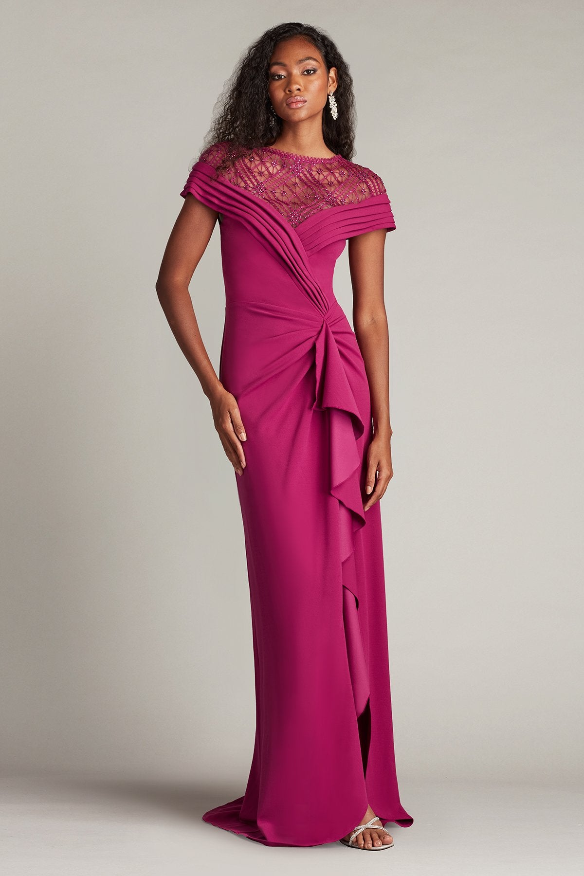 Yura Waterfall Flounce Gown