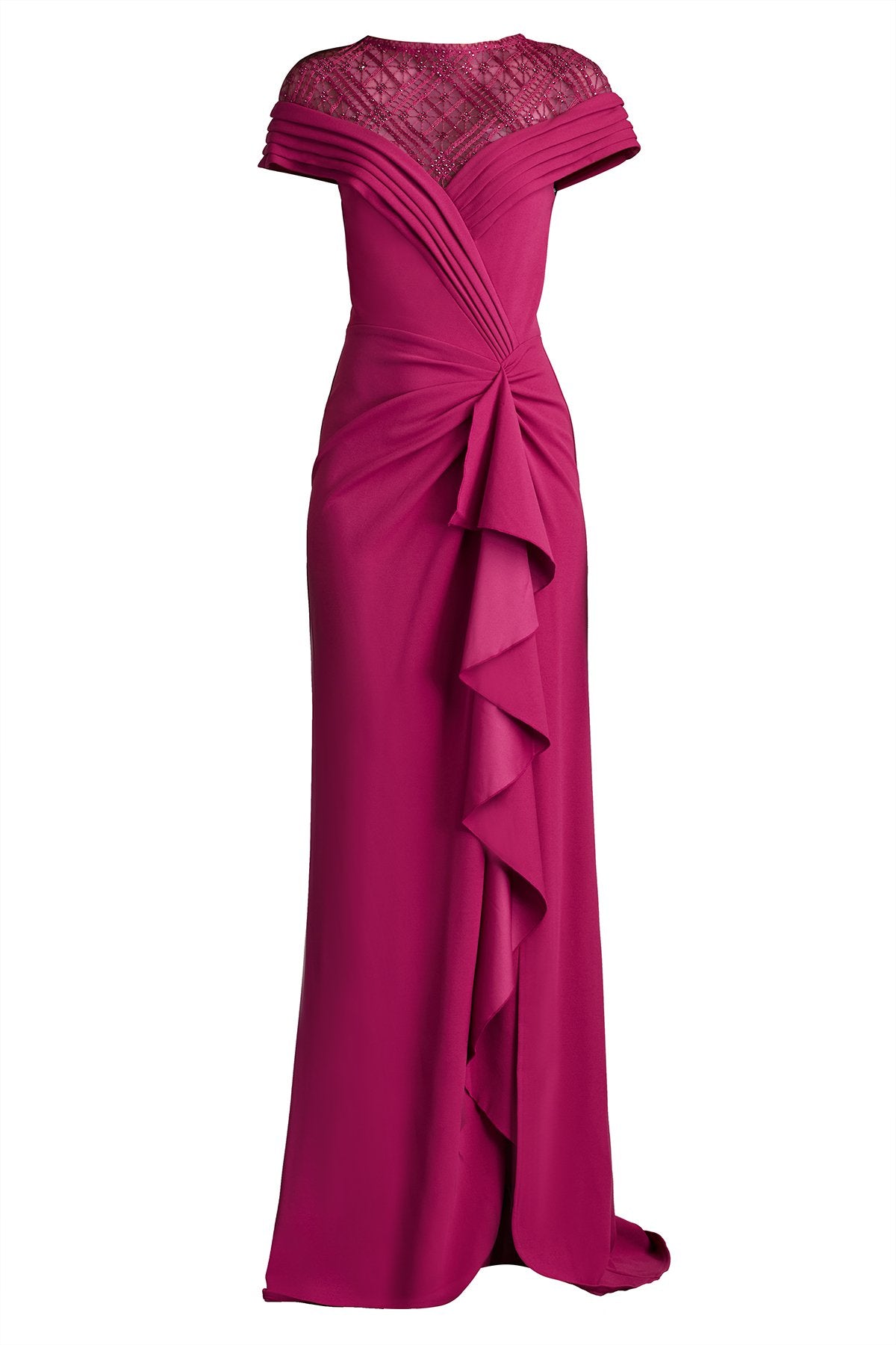 Yura Waterfall Flounce Gown