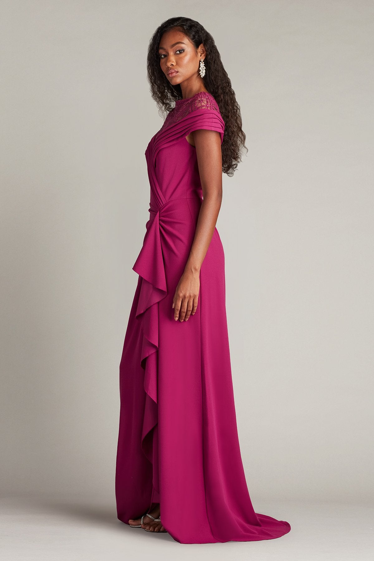 Yura Waterfall Flounce Gown