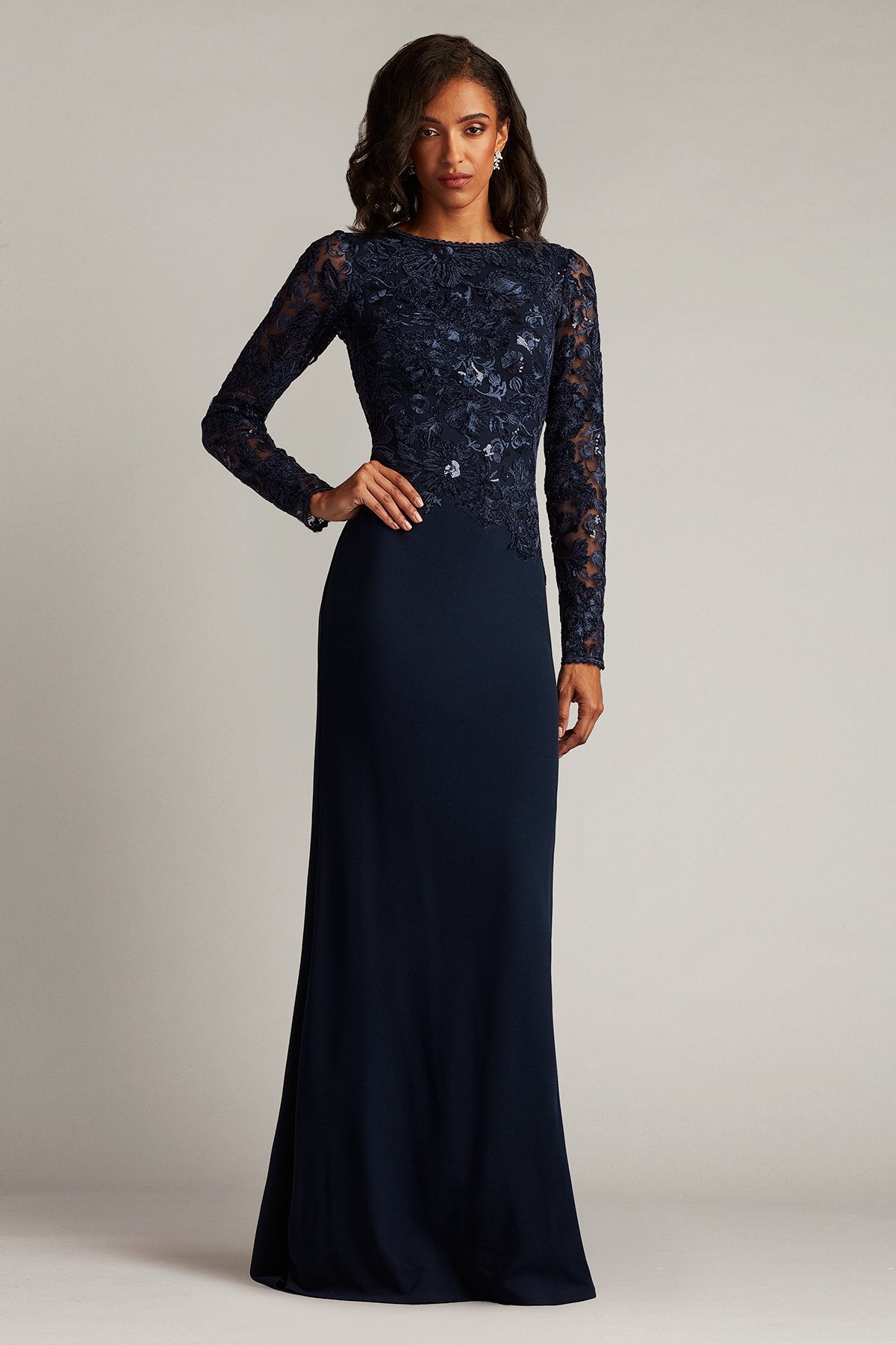 Forena Embroidered Crepe Gown – Tadashi Shoji Official Online Boutique