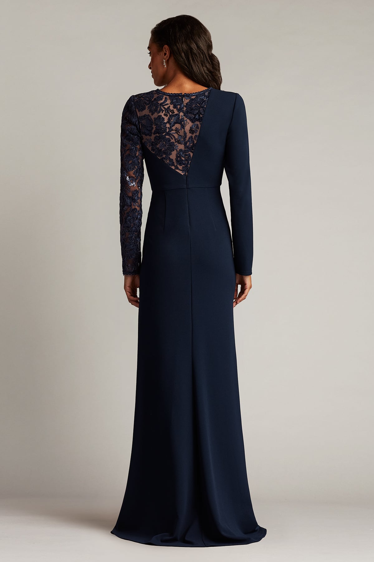 Devika Embroidered Twist-Drape Gown