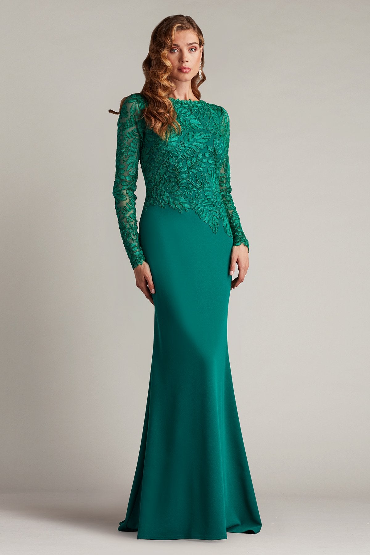 Caliste Embroidered Crepe Gown