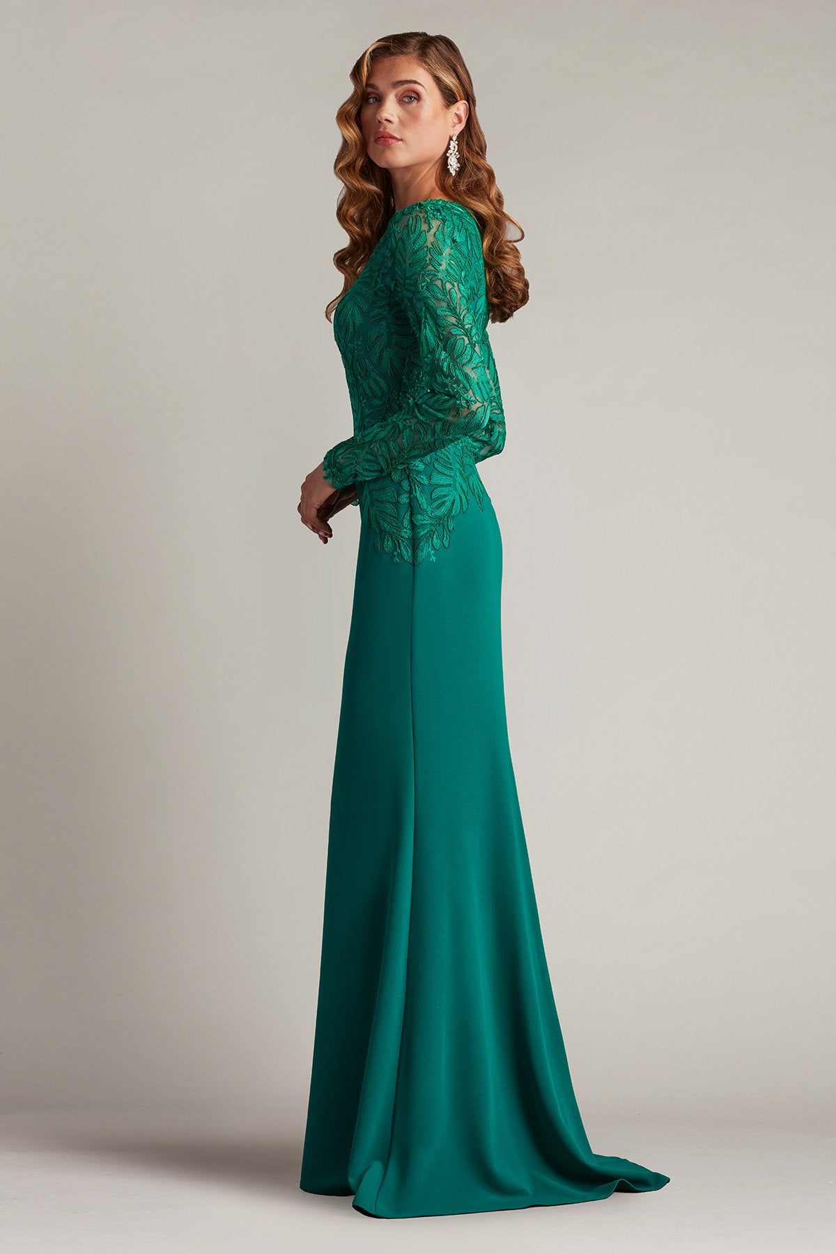 Caliste Embroidered Crepe Gown