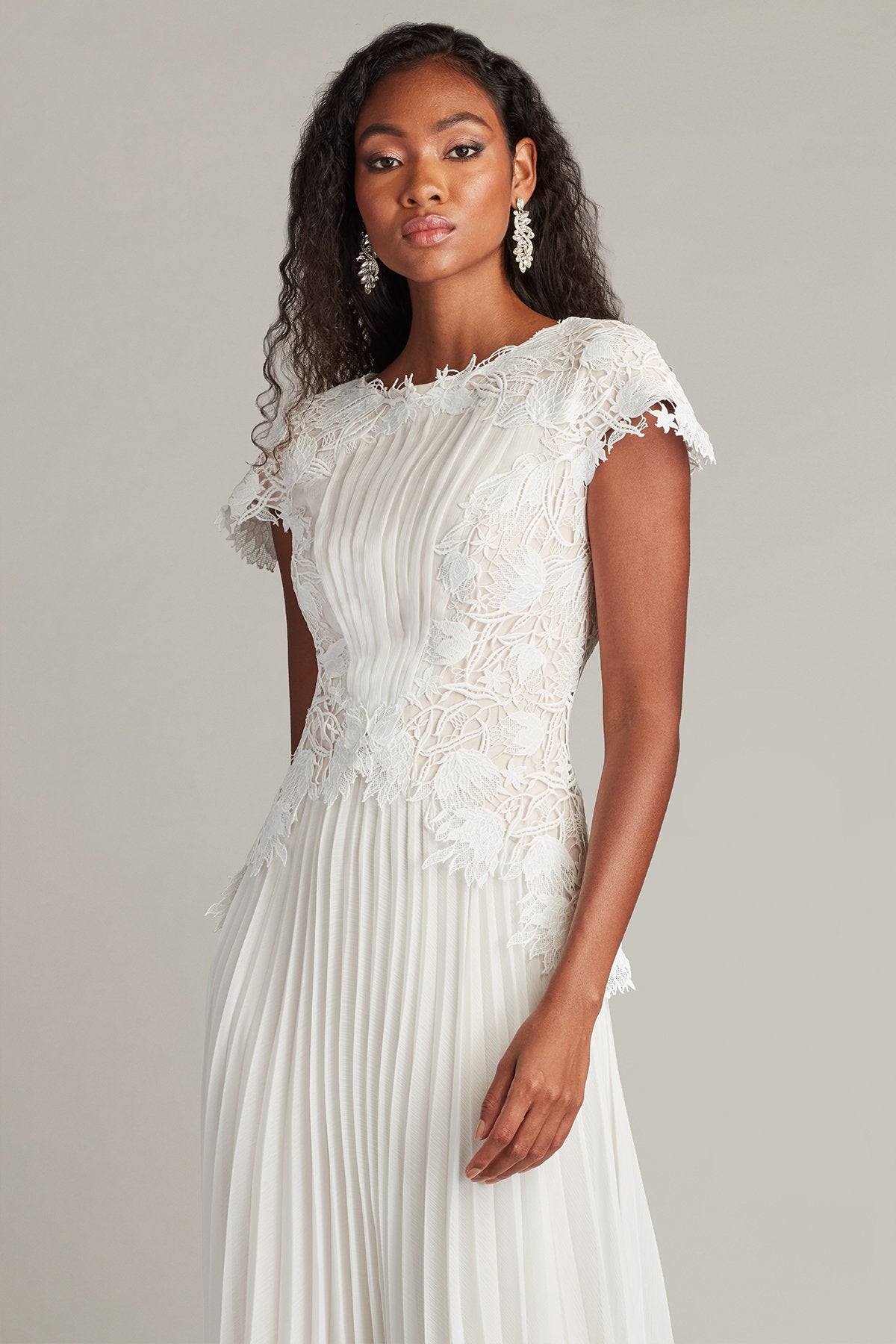 Cassiel Pleated Chiffon Gown
