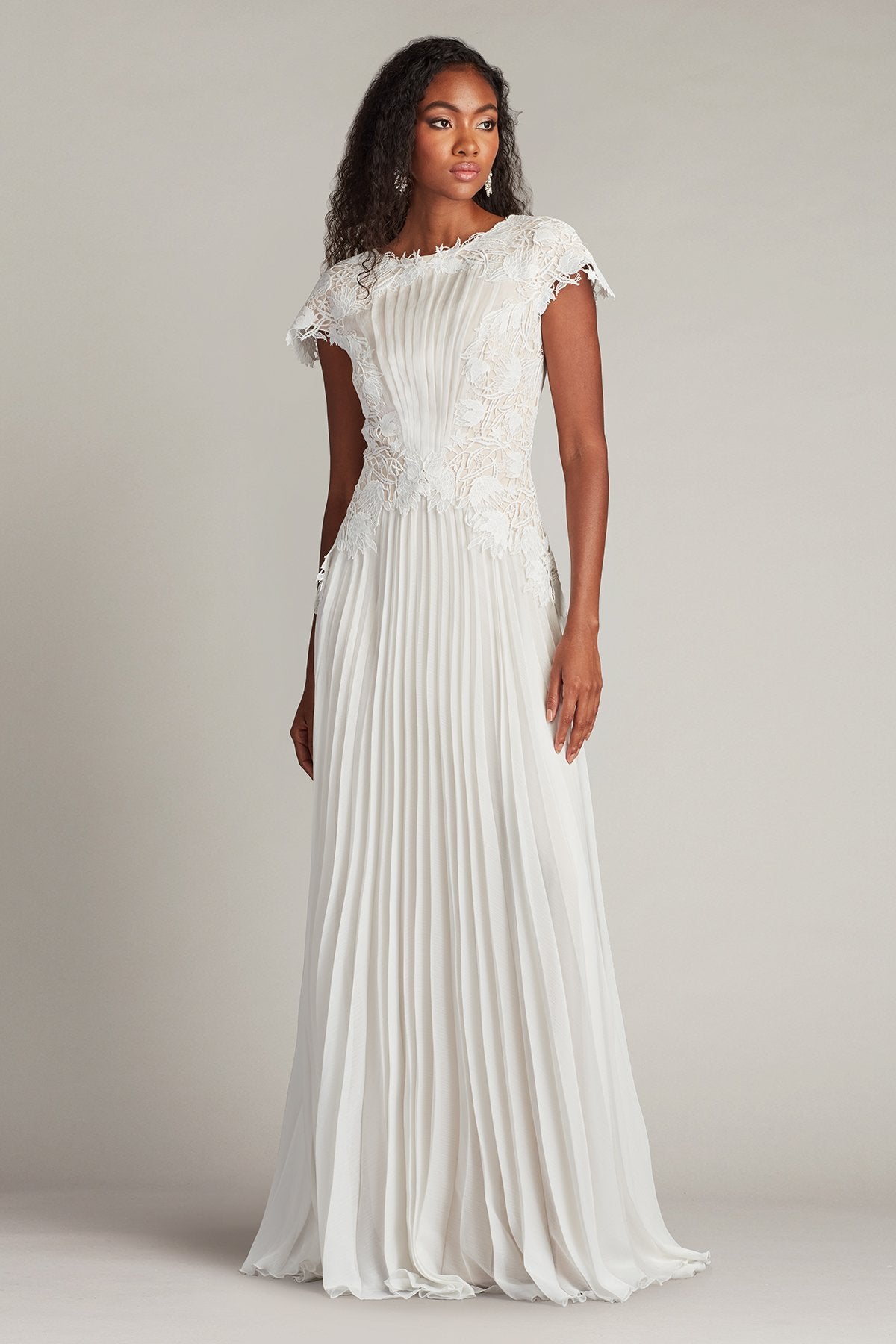 Cassiel Pleated Chiffon Gown