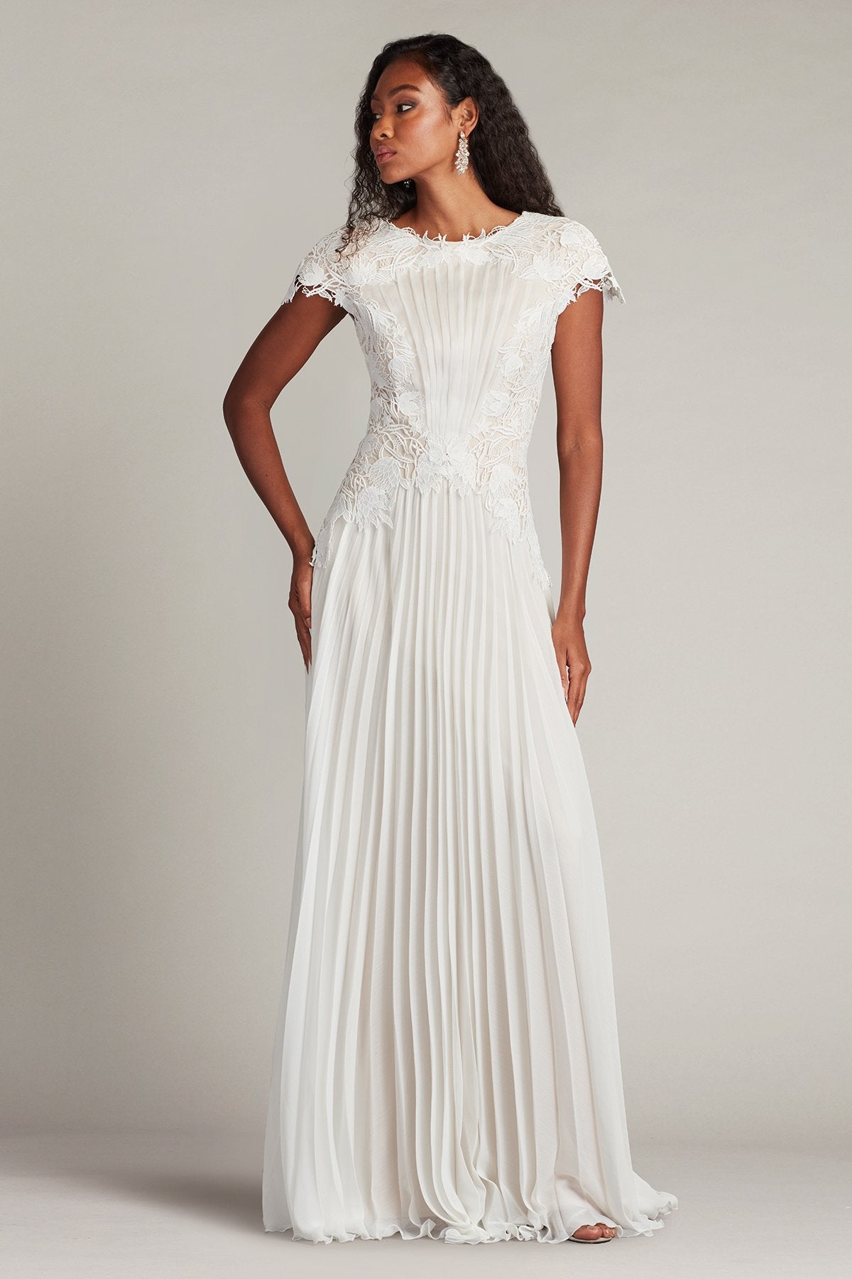 Cassiel Pleated Chiffon Gown