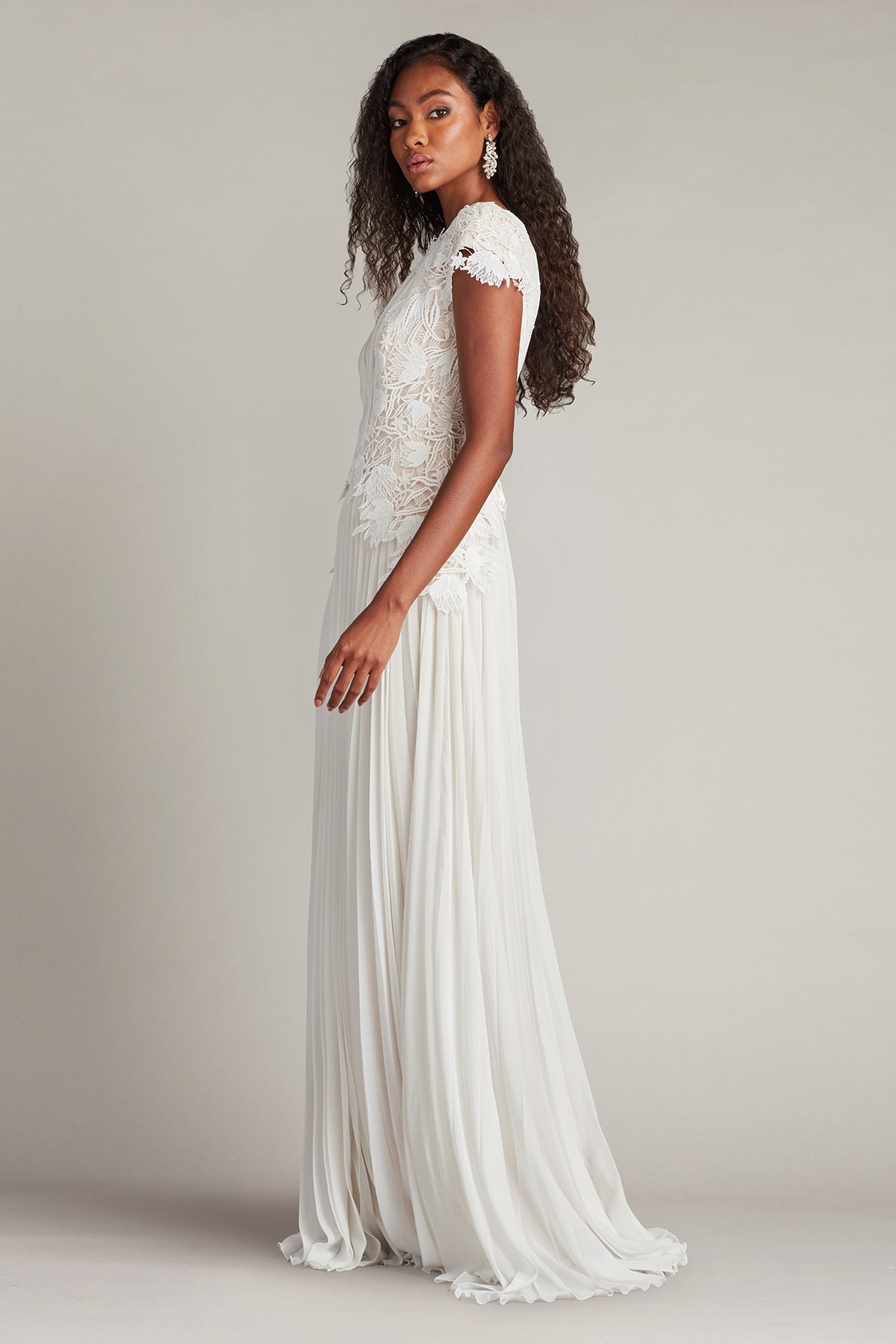 Cassiel Pleated Chiffon Gown
