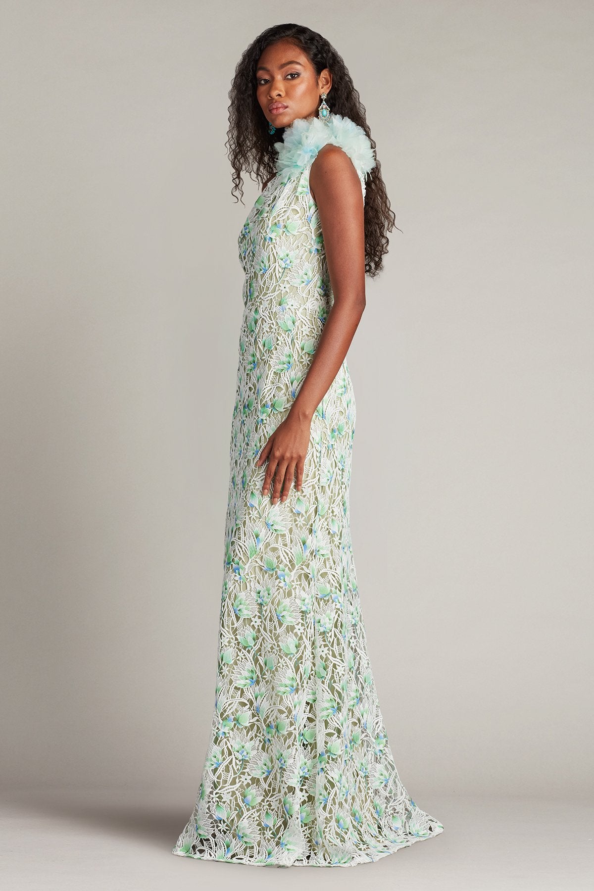 Kahli 3D Floral Embroidered Gown – Tadashi Shoji Official Online