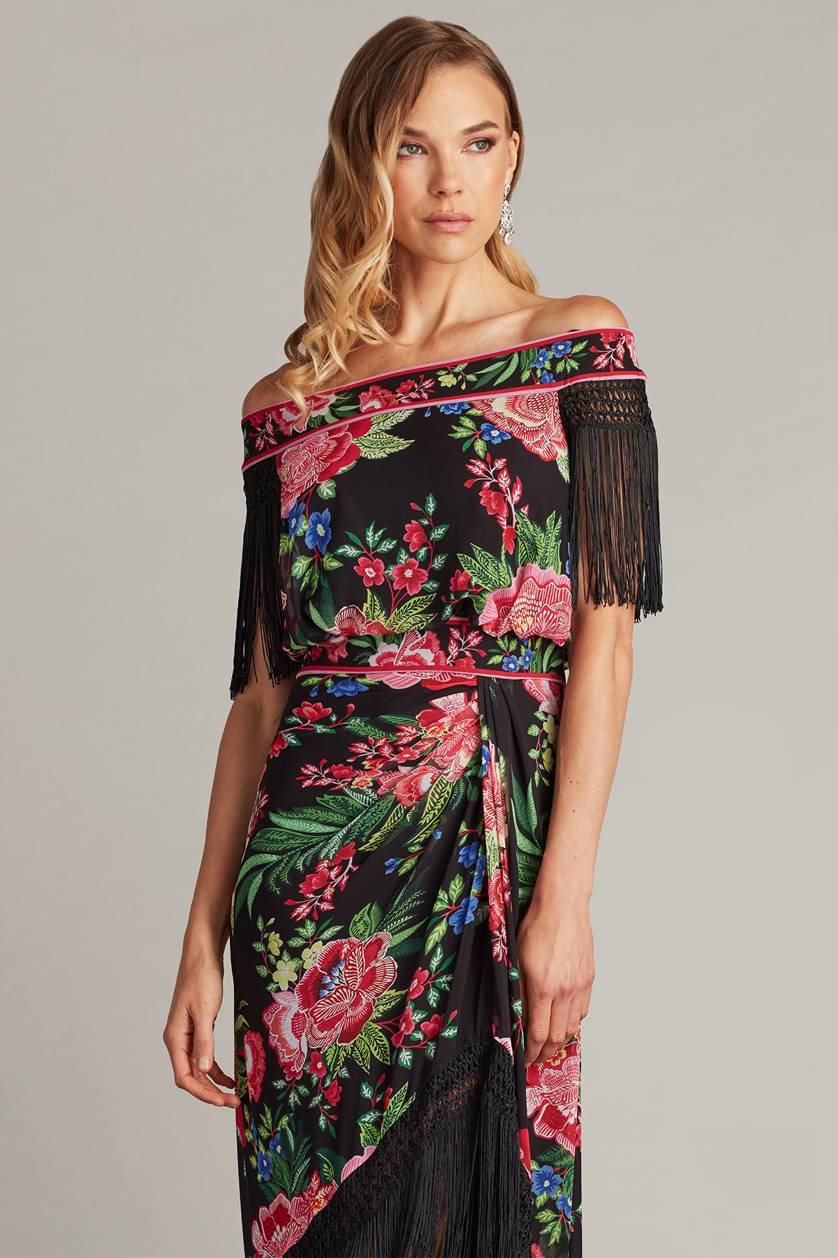 Kaiser Floral Fringe Midi Dress