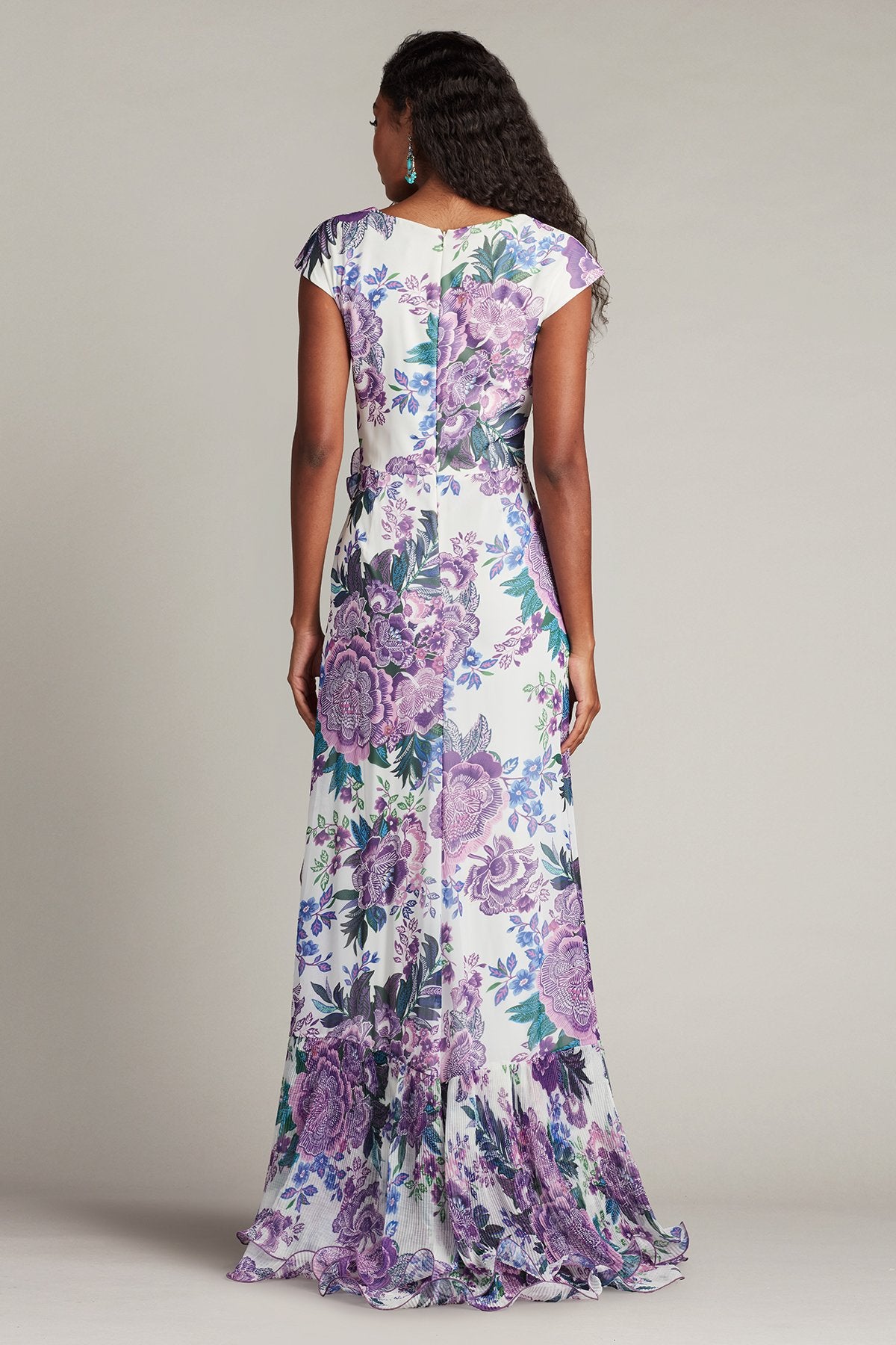 Sinai Floral Cascading Ruffle Gown