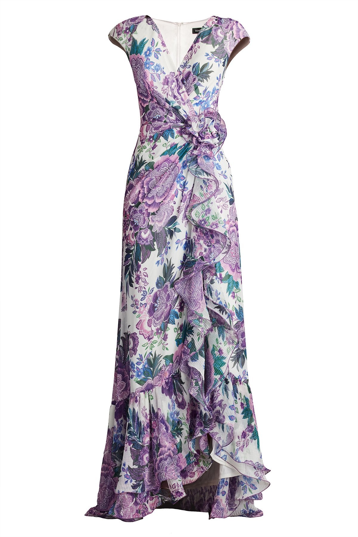 Sinai Floral Cascading Ruffle Gown