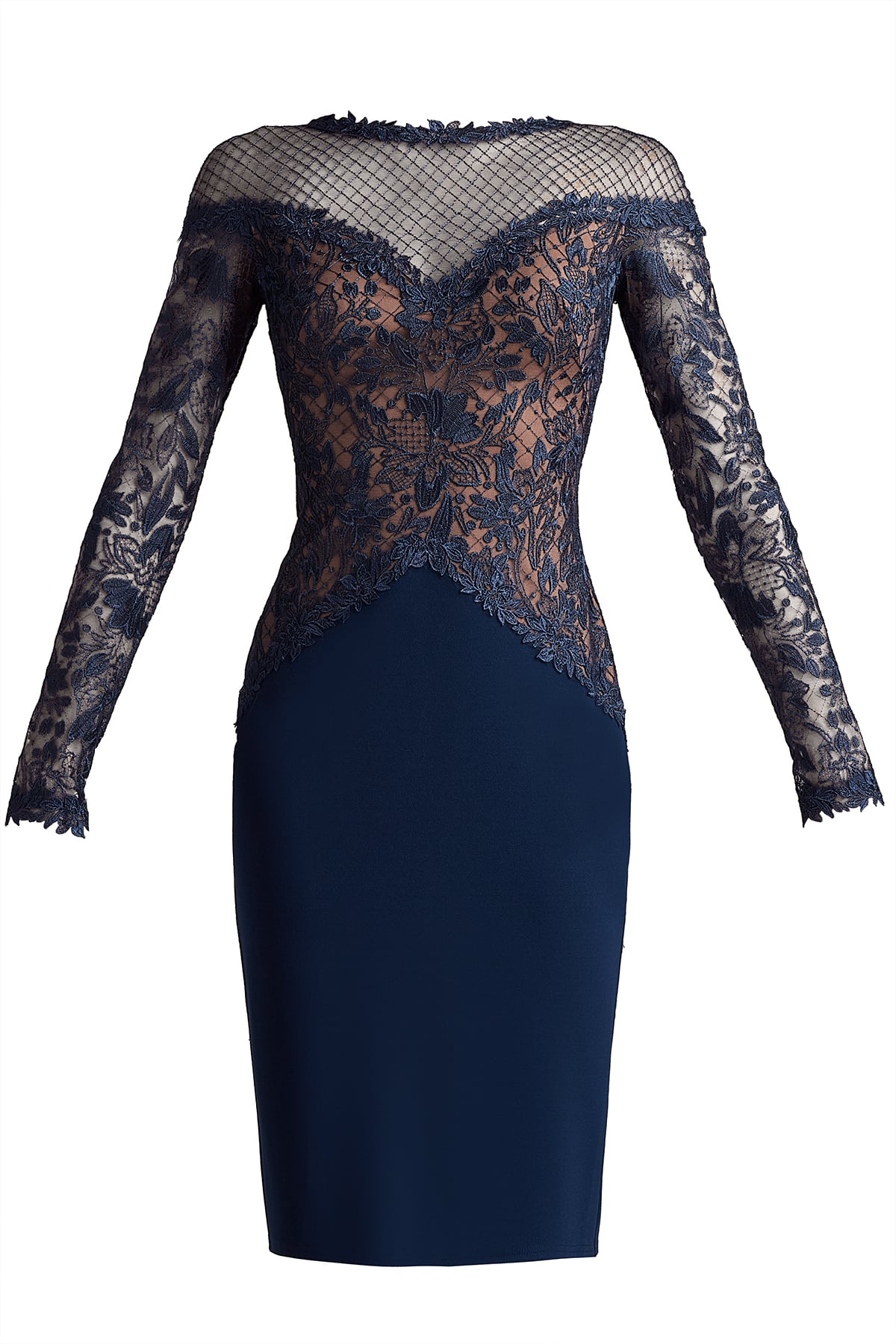 Lisette Embroidered Illusion Dress