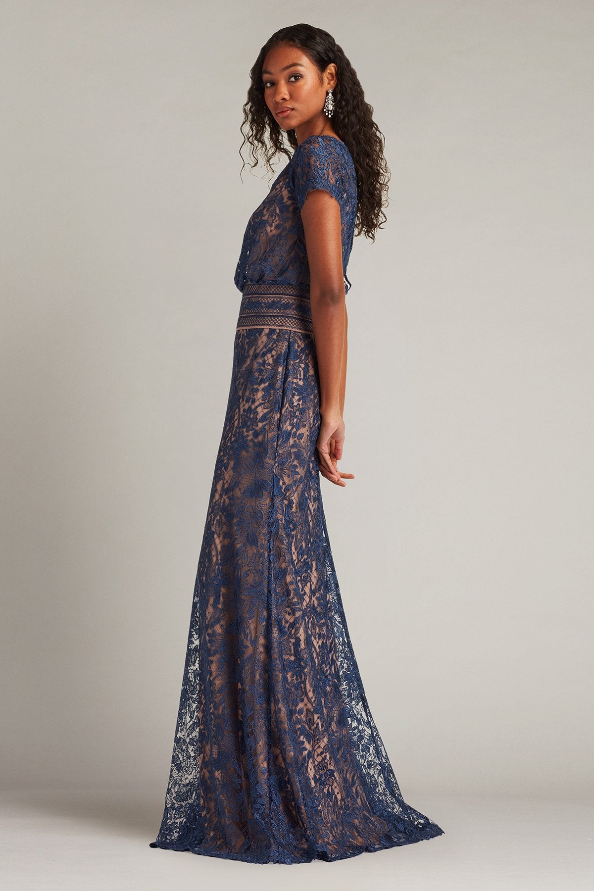 Calista Embroidered Blouson Gown
