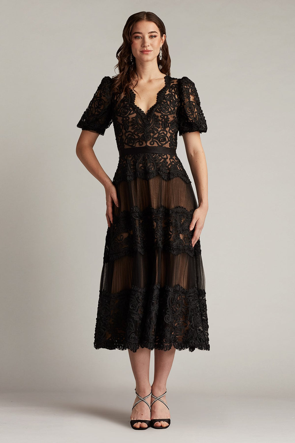 Belline Embroidered Chiffon Midi Dress – Tadashi Shoji Official Online  Boutique