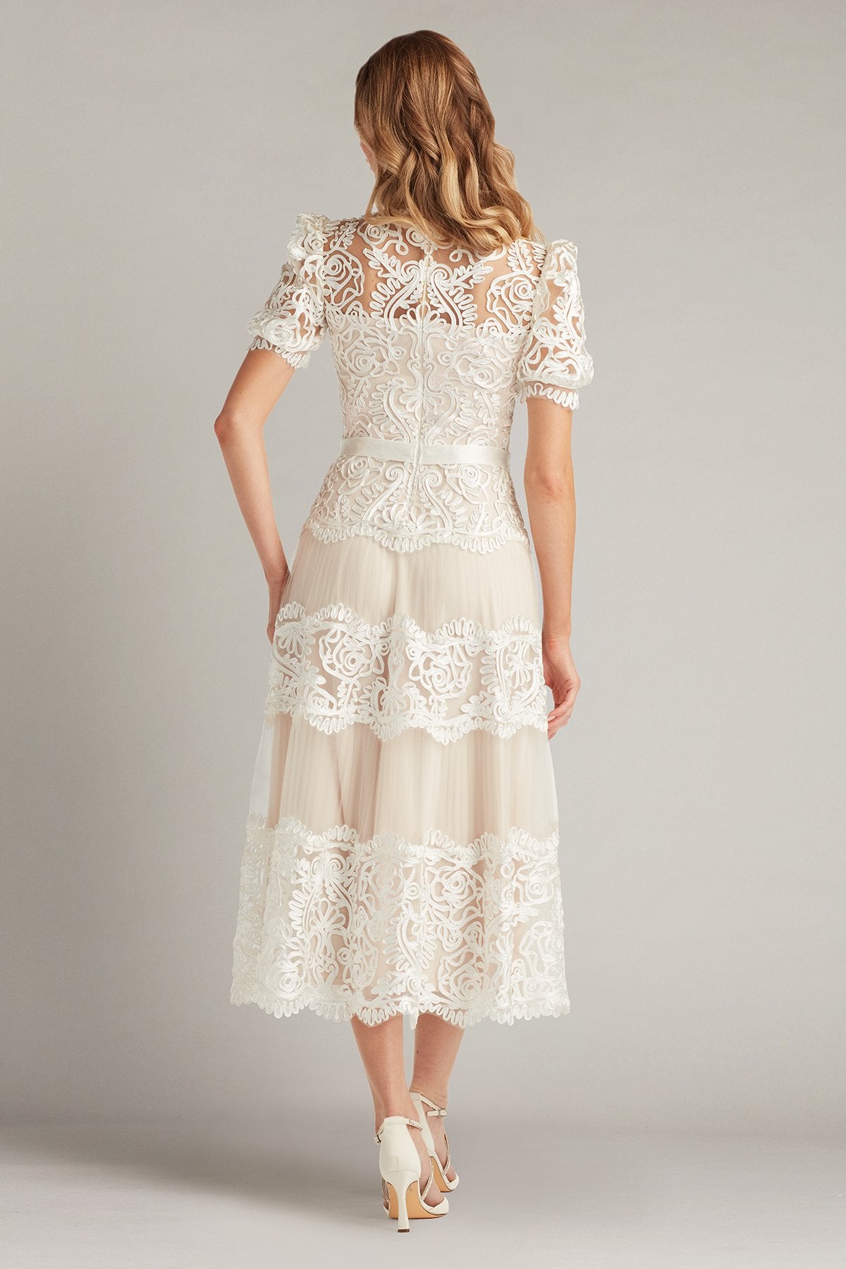 Belline Embroidered Chiffon Midi Dress