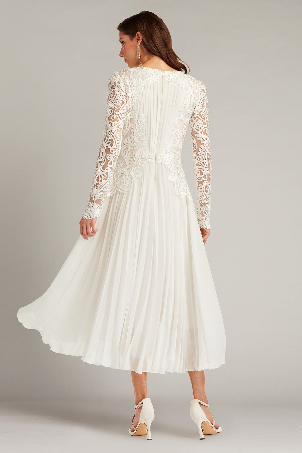Caius Embroidered Illusion Midi Dress