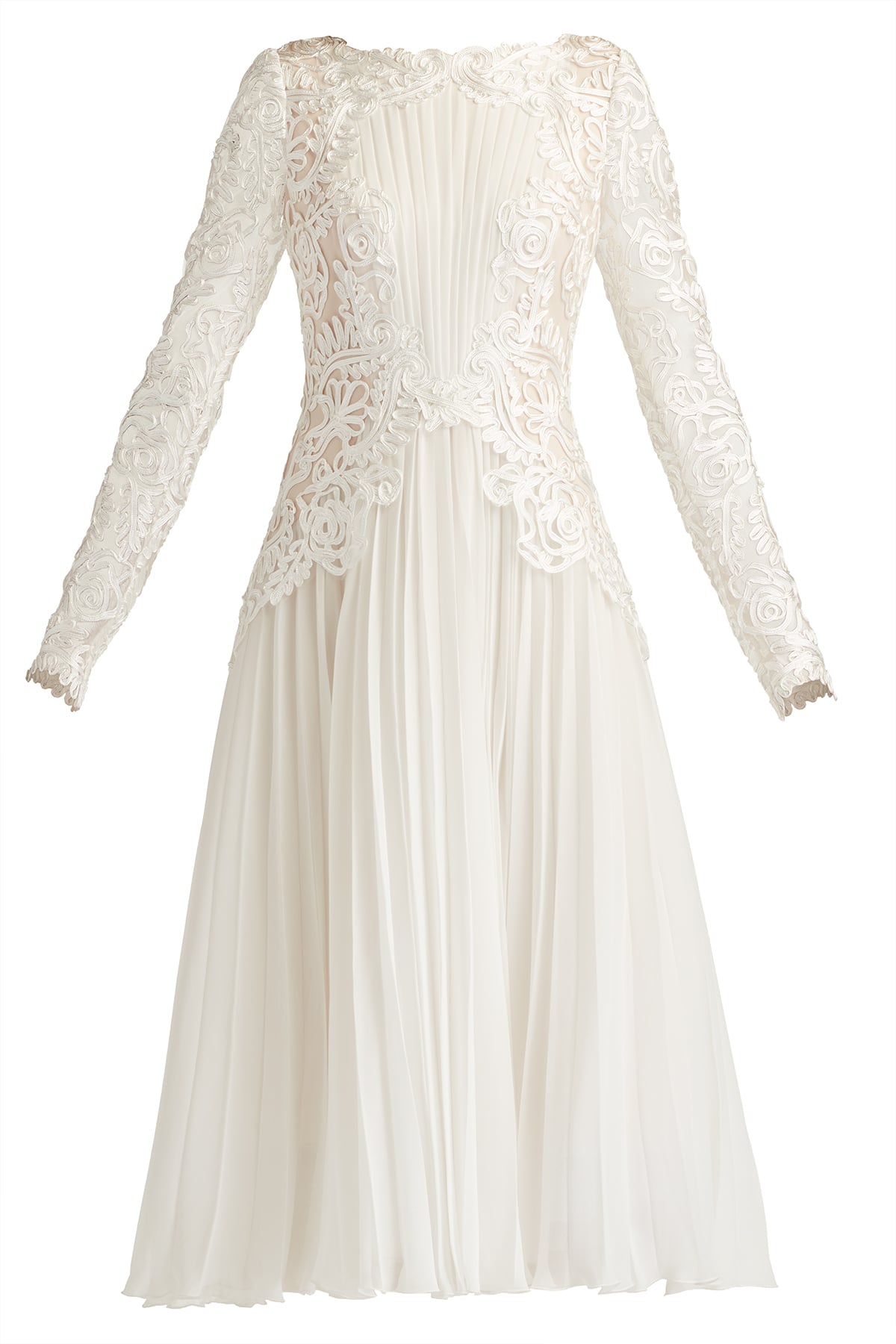 Caius Embroidered Illusion Midi Dress