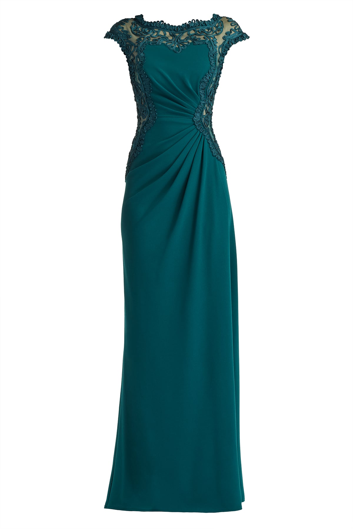 Johari Embroidered Illusion Gown