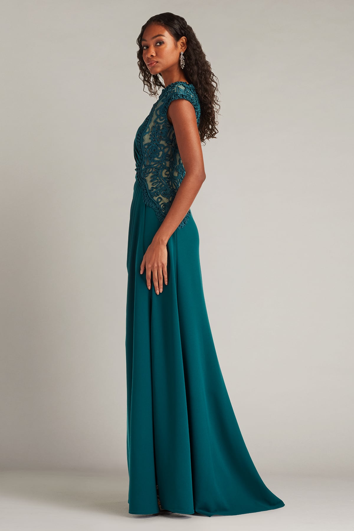 Johari Embroidered Illusion Gown