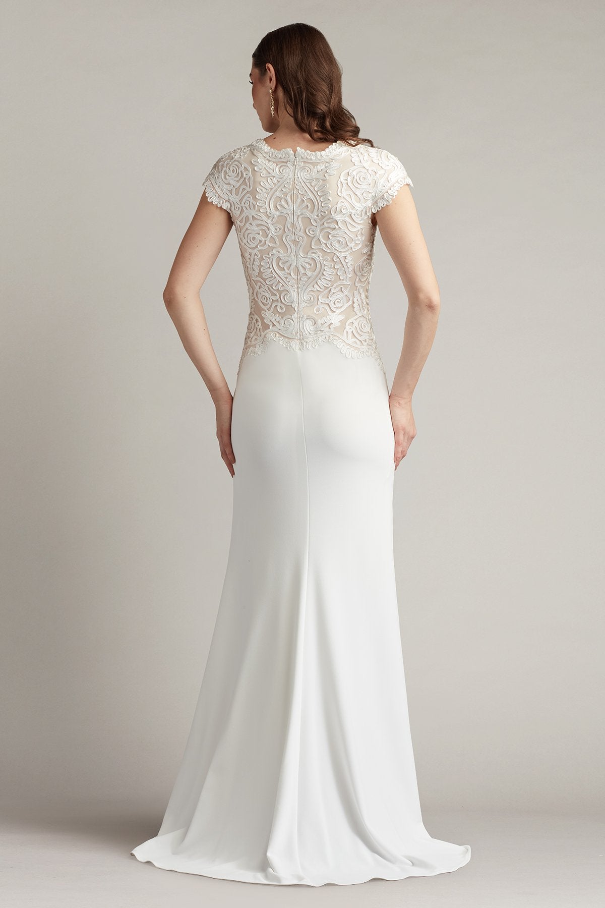 Isadora Embroidered Crepe Gown