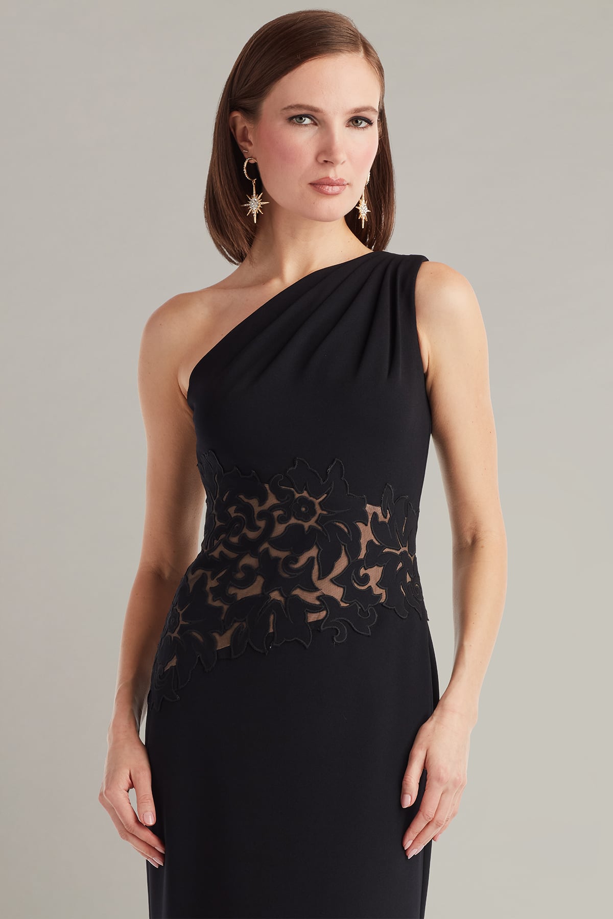 Verrier One-Shoulder Illusion Gown
