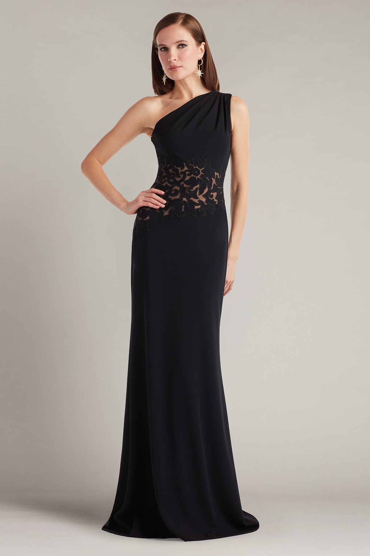 Verrier One-Shoulder Illusion Gown