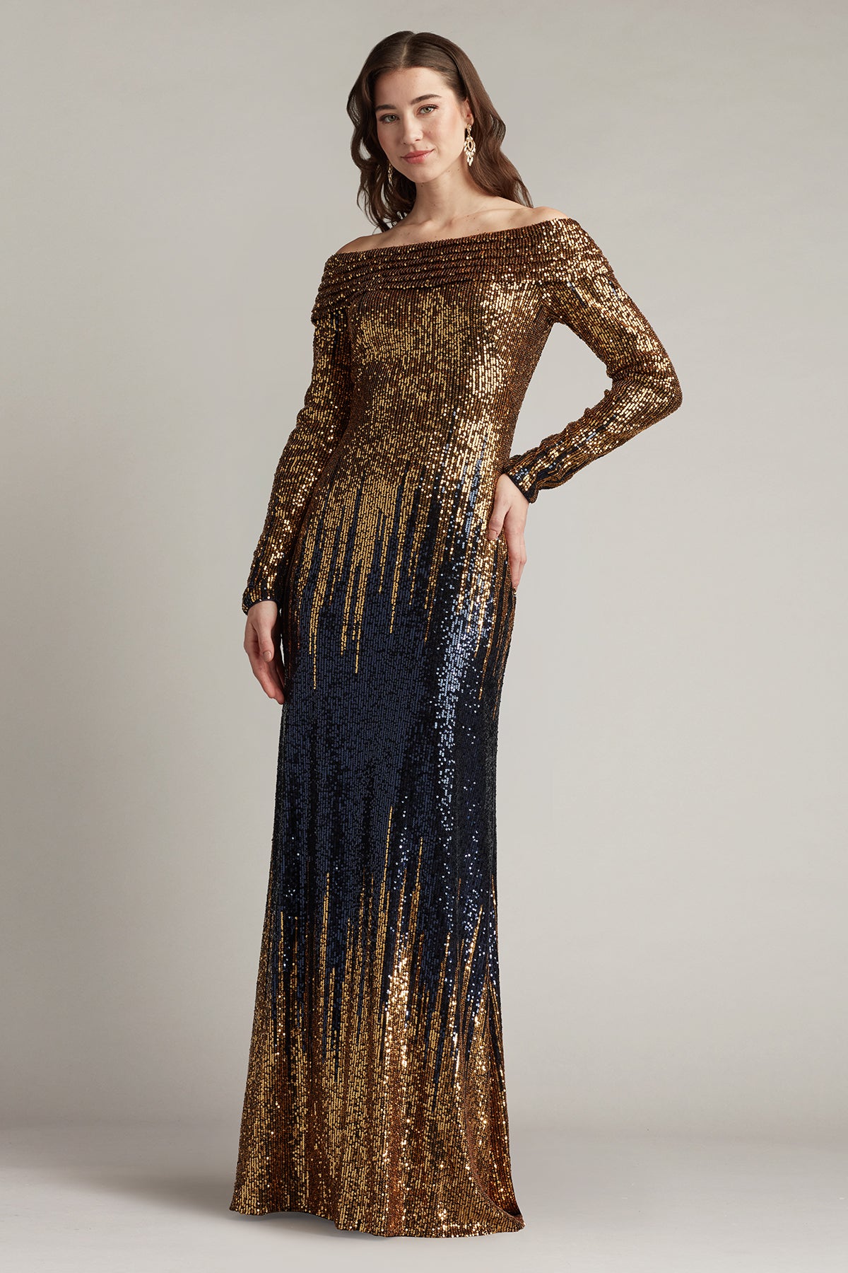 Vionne Off-Shoulder Sequin Gown