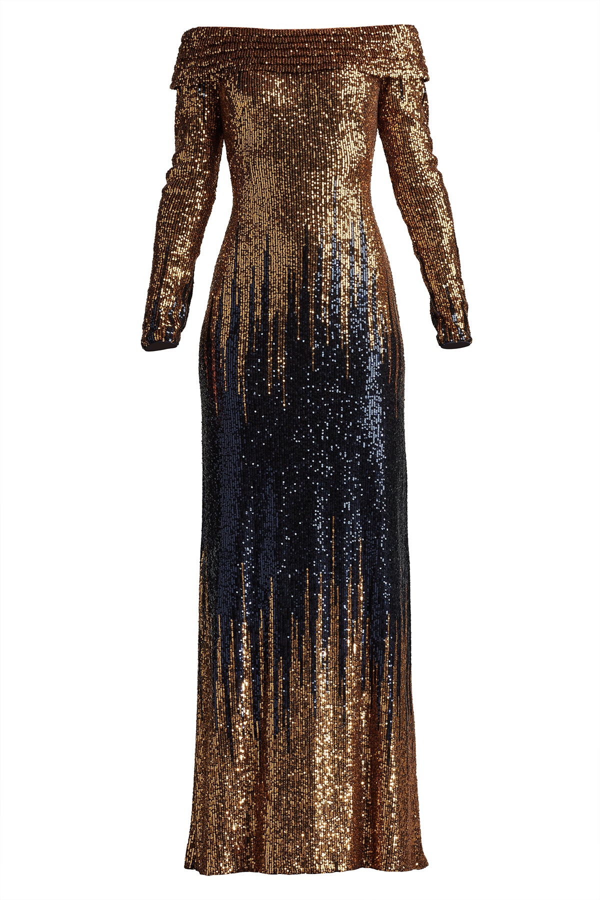 Vionne Off-Shoulder Sequin Gown