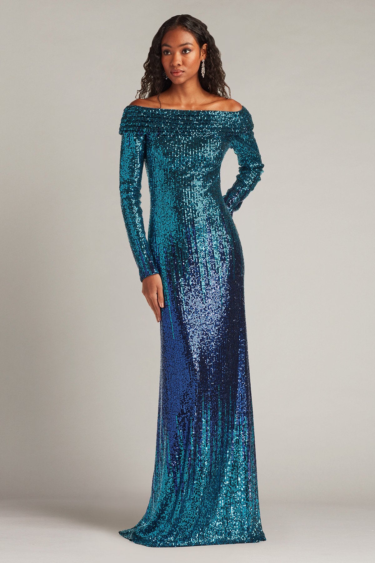 Vionne Off-Shoulder Sequin Gown
