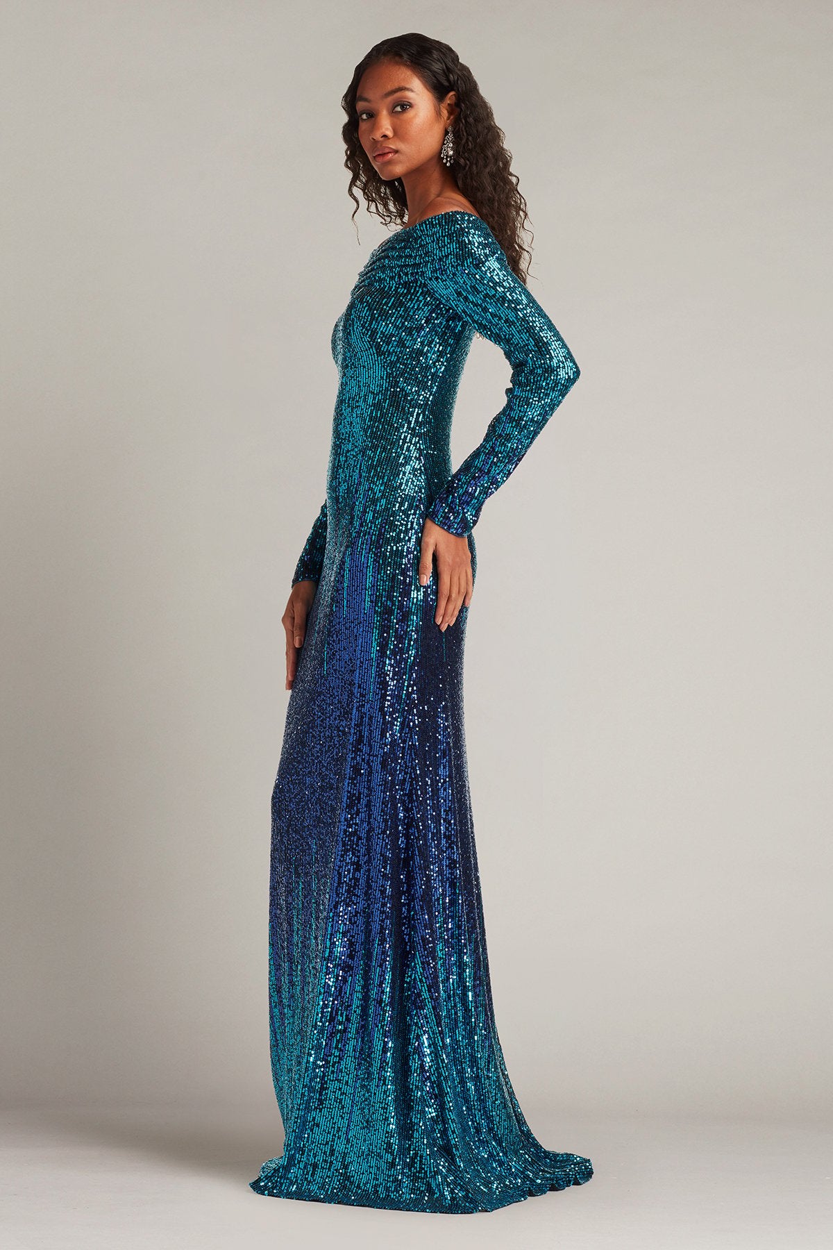Vionne Off-Shoulder Sequin Gown