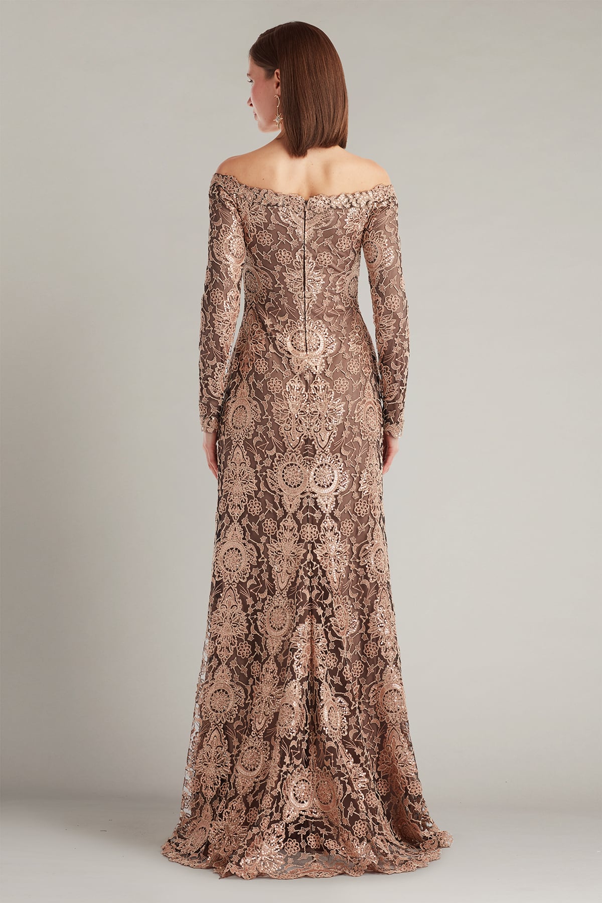 Elisara Sequin Embroidered Gown