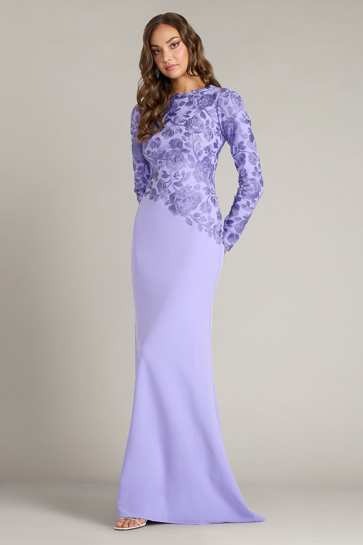 Kisha Embroidered Crepe Gown