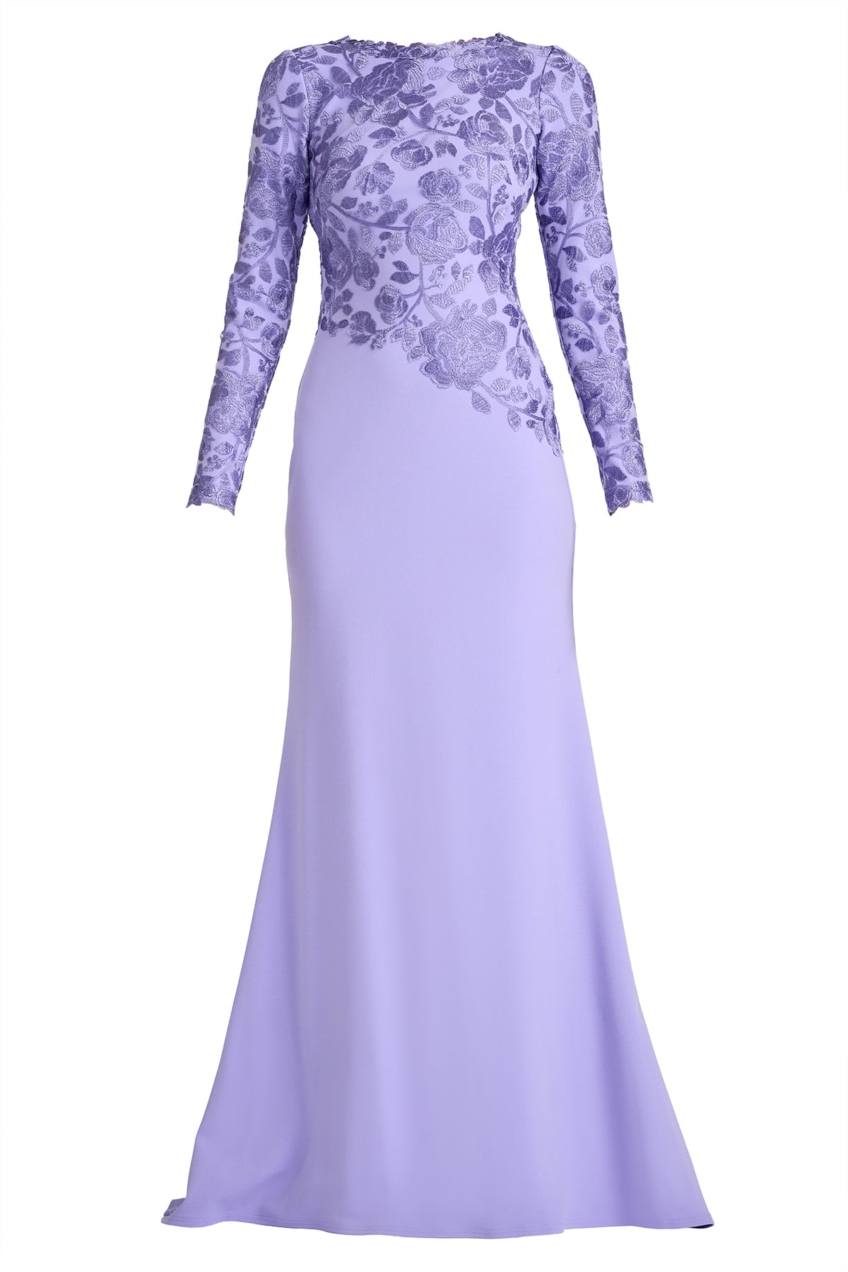 Kisha Embroidered Crepe Gown