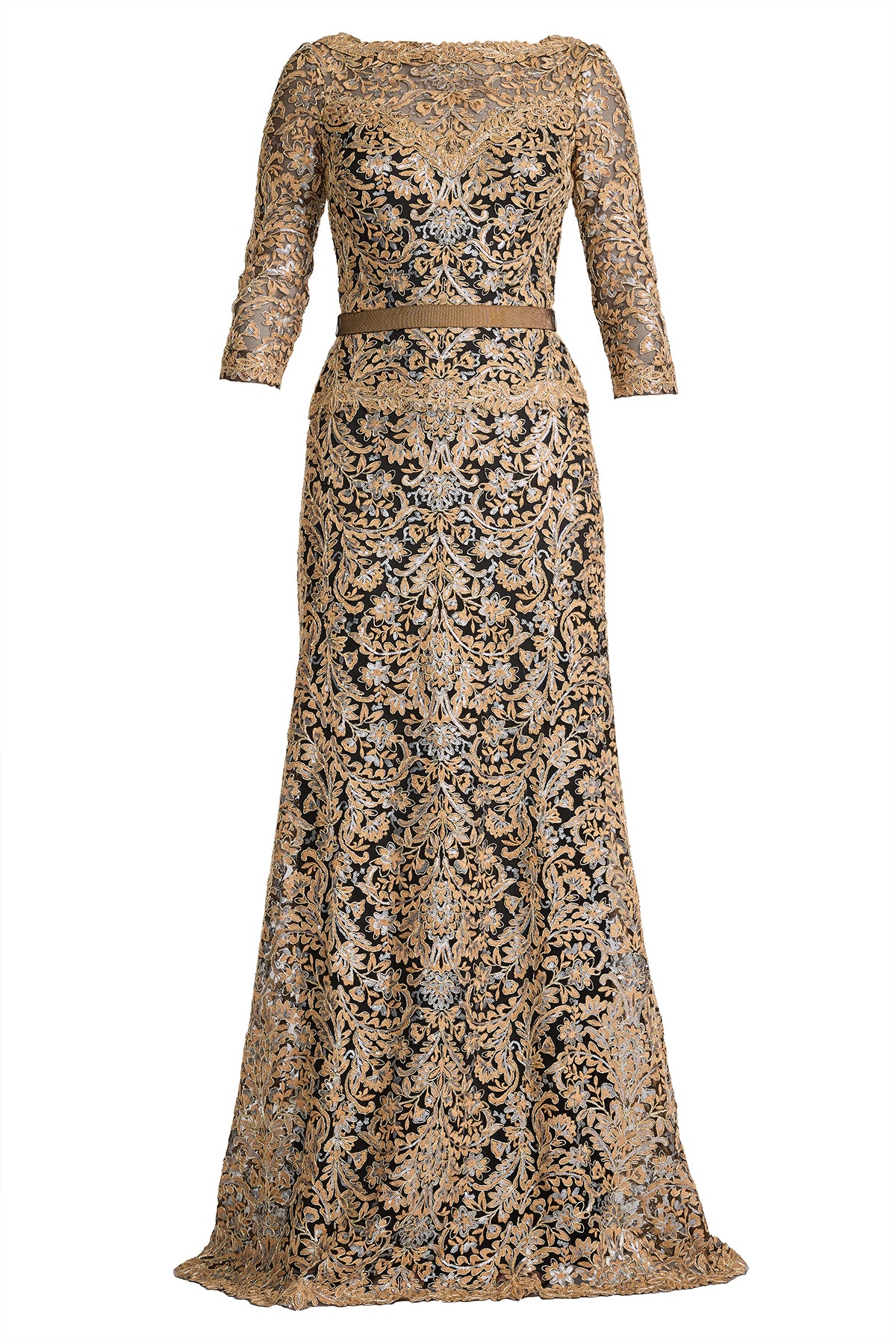 Aziza Sequin Embroidered Tulle Gown